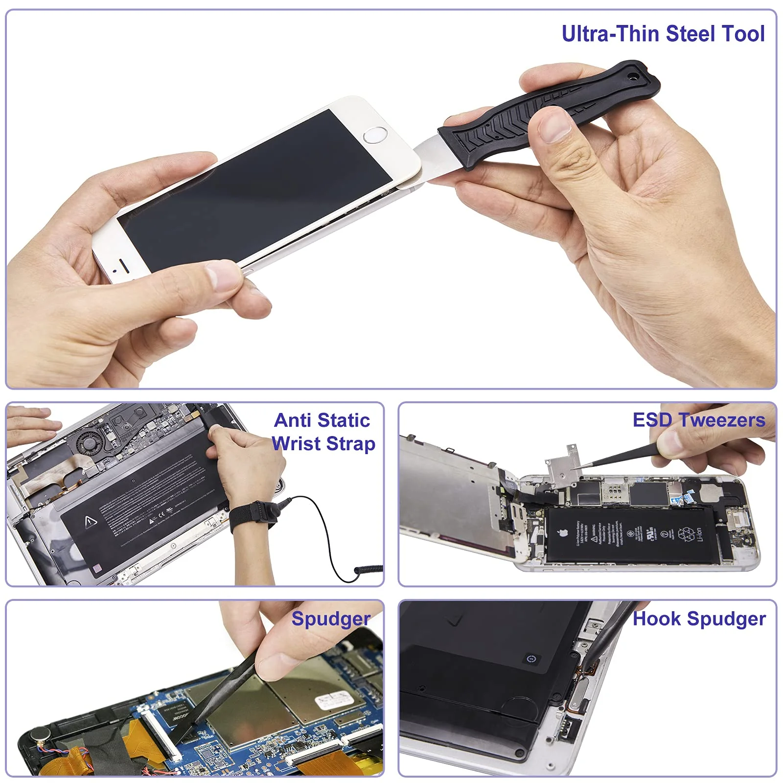 STREBITO Precision Screwdriver Set, 79 in 1 Screwdriver Kit with 58 Bits & Anti Static Wrist Strap, Magnetic Driver Electronics Repair Tool Kit for Computer, iPhone, Laptop, Cell Phone, Macbook, PS4/5 79Pieces Blue - Image 6