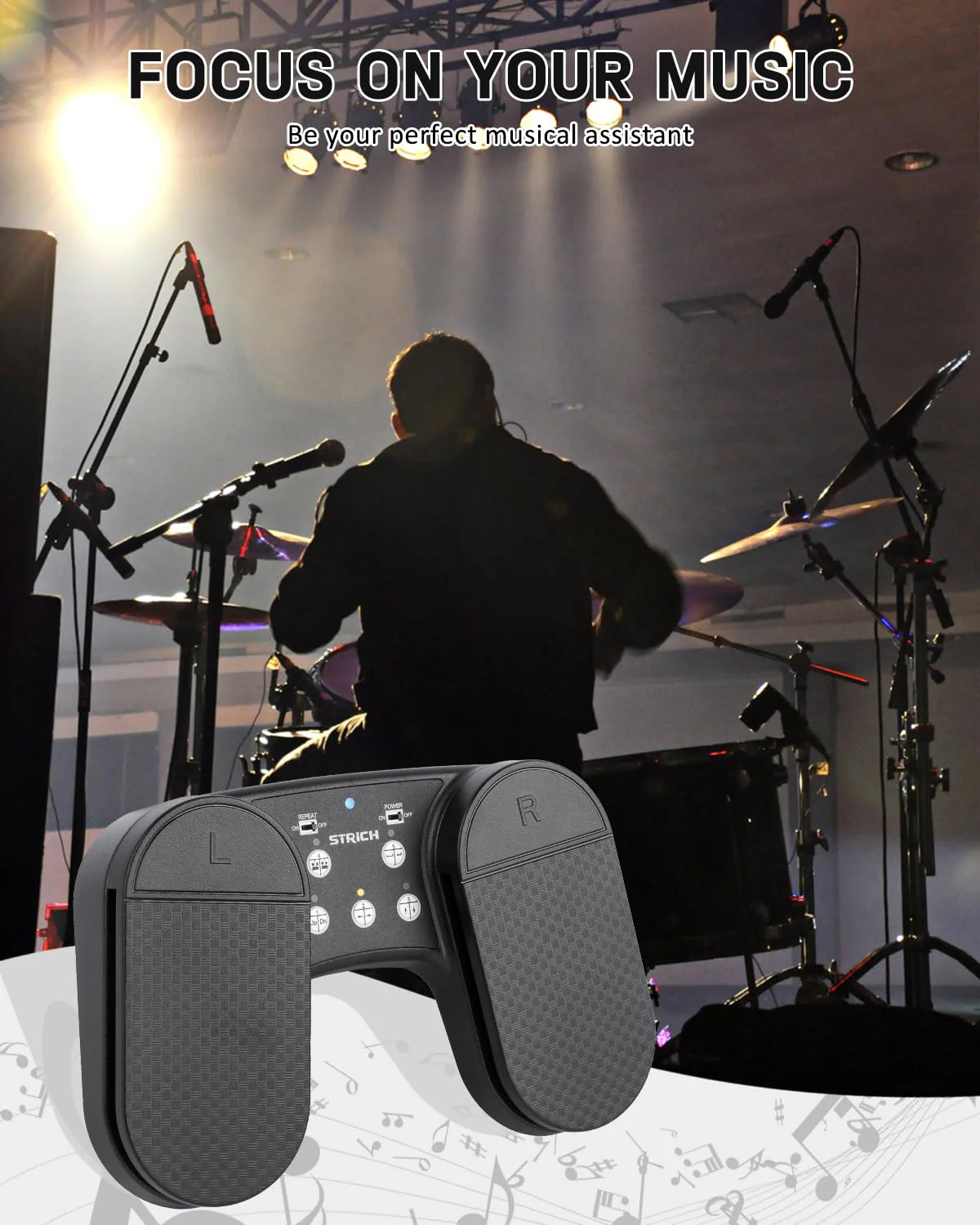 STRICH Wireless Page Turner Pedal for iPad, Rechargeable Music Page Turner Pedal, USB Silent Foot Pedal for Tablets Smartphones iPad Pro Multimedia Platforms PC, SPT-10 - Image 7