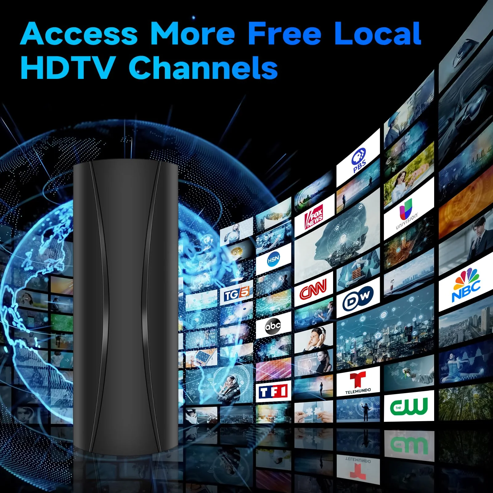 Strongest TV Antenna, 1600 Miles Range Digital Antenna for Smart TV Indoor, TV Antenna for Local Channels with High Gain Amplifier, Long Range HD TV Antenna Supports 4K 8K,1080p -36ft Coax Cable AN-5004 - Image 5