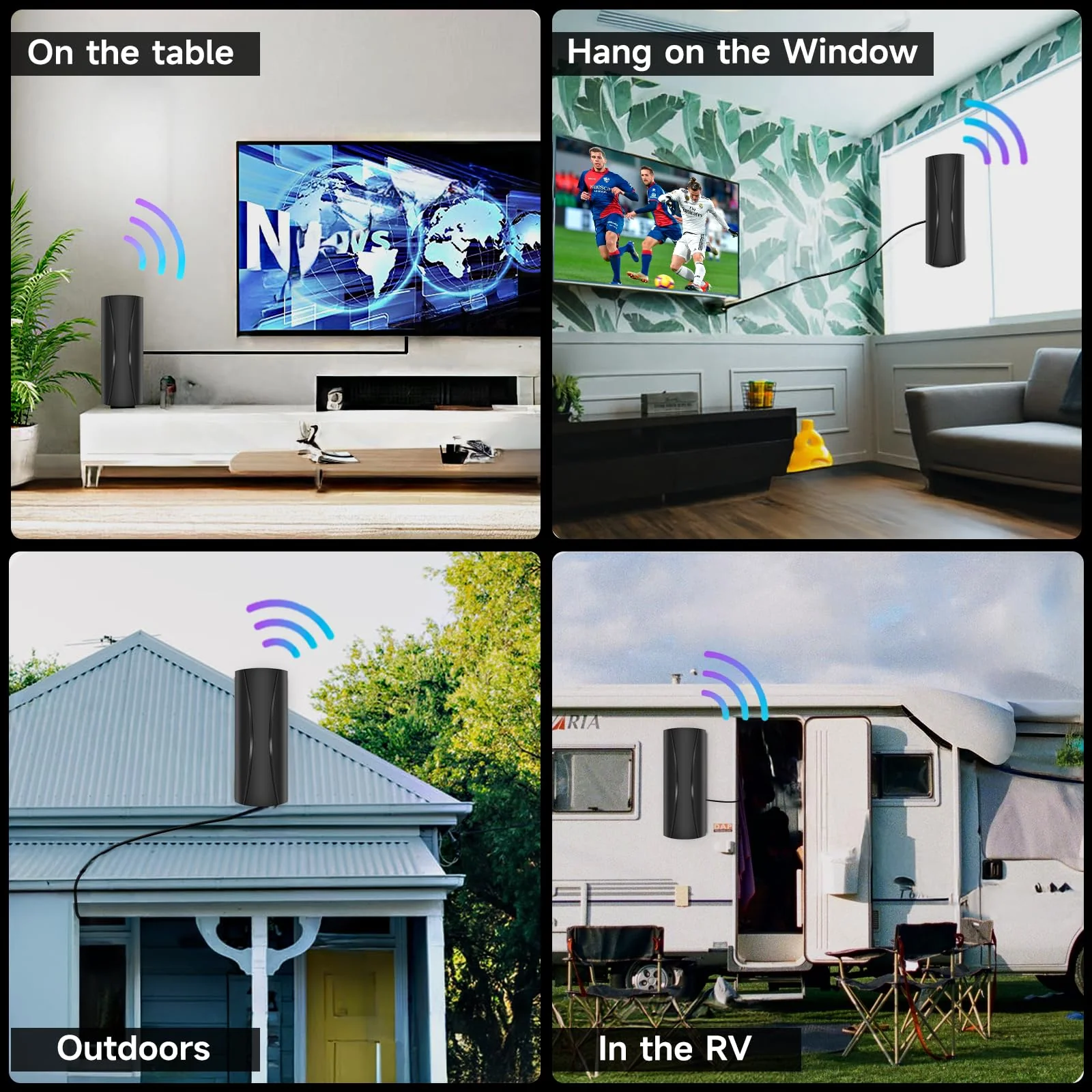 Strongest TV Antenna, 1600 Miles Range Digital Antenna for Smart TV Indoor, TV Antenna for Local Channels with High Gain Amplifier, Long Range HD TV Antenna Supports 4K 8K,1080p -36ft Coax Cable AN-5004 - Image 7