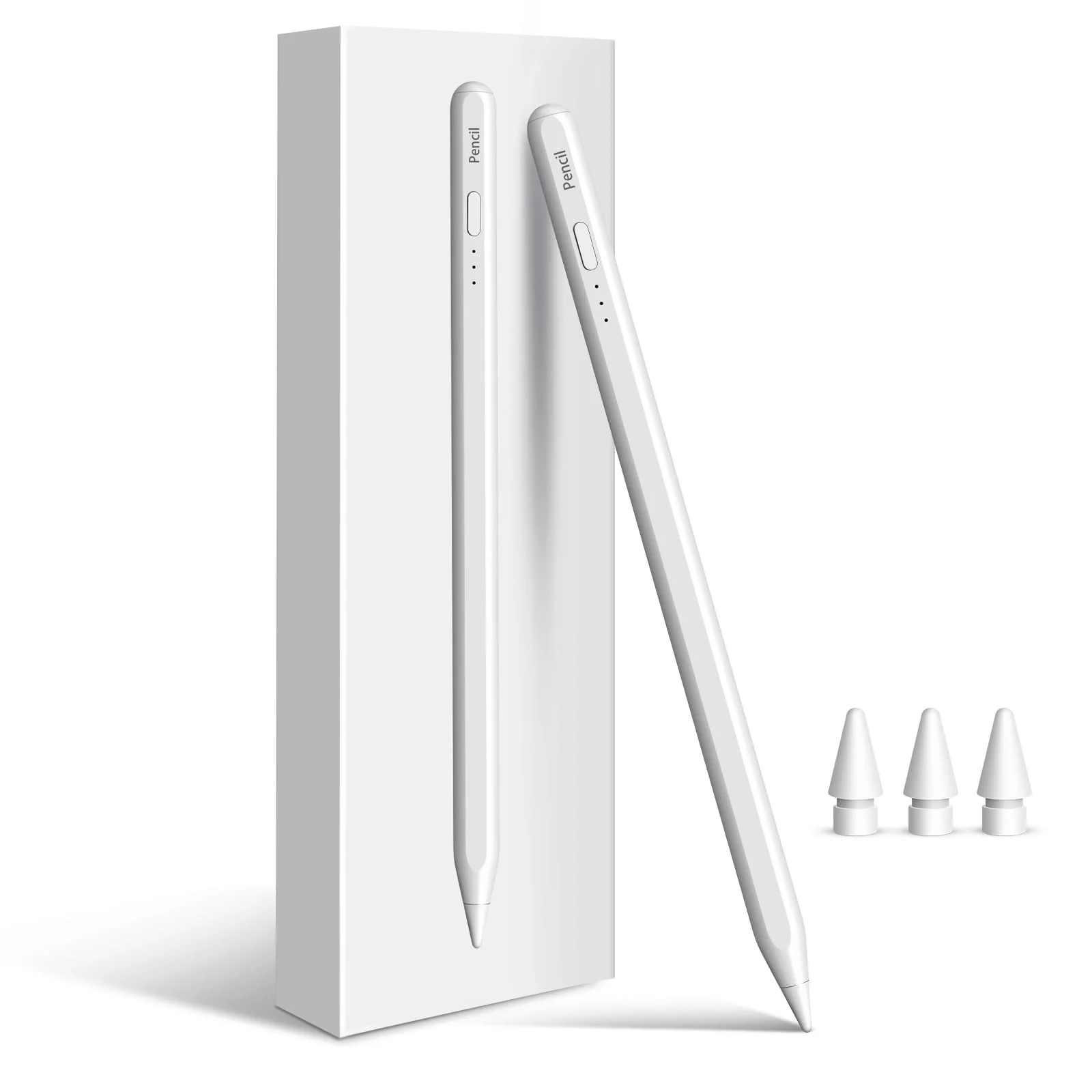 Stylus Pen for iPad, 10 Mins Fast Charging Apple iPad Pencil 1st/2nd Generation with Palm Rejection, Tilt Sensitivity for iPad 6/7/8/9/10, iPad Pro 11" and 12.9", iPad Air 3/4/5, iPad Mini 5/6 A-white
