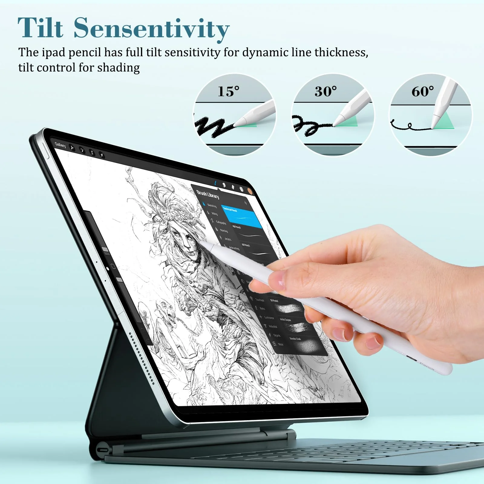 Stylus Pen for iPad, 10 Mins Fast Charging Apple iPad Pencil 1st/2nd Generation with Palm Rejection, Tilt Sensitivity for iPad 6/7/8/9/10, iPad Pro 11" and 12.9", iPad Air 3/4/5, iPad Mini 5/6 A-white - Image 7