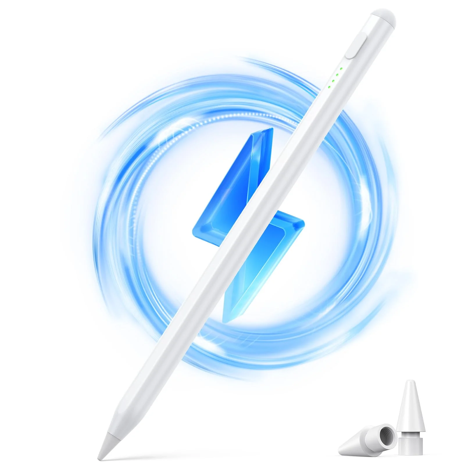 Stylus Pen for iPad 2018-2024, 2X Fast Charge iPad Pencil, Pixel-Perfect Precision, Palm Rejection Tilt Sensitivity, Active Pen for iPad 6/7/8/9/10, iPad Mini 5/6, iPad Air 3/4/5, iPad Pro 11''/12.9'' SP01