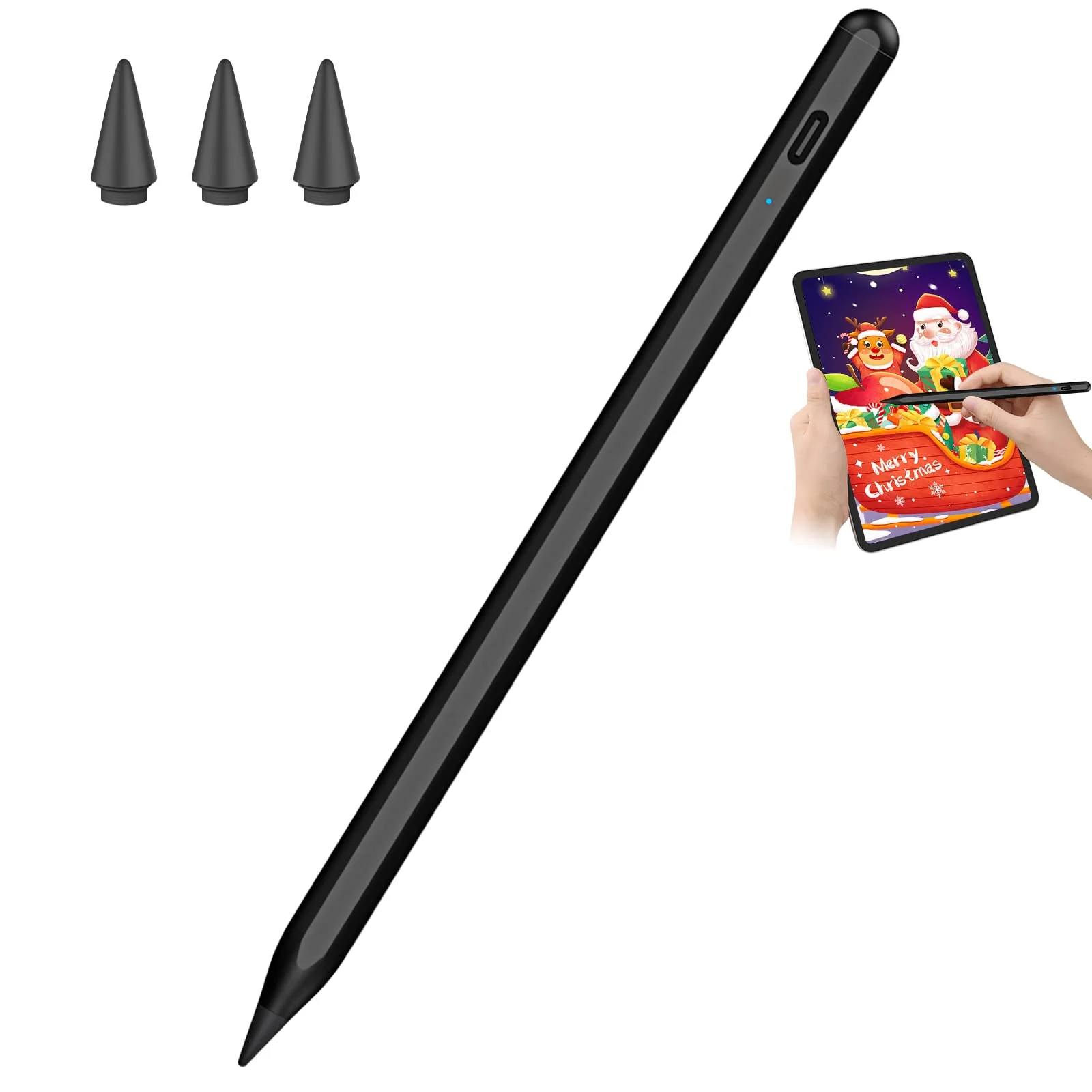 Stylus Pen for iPad 9th&10th Generation - 5X Fast Charge Digital Pen - Compatible with 2018-2023, Apple iPad Pro 11/12.9 Inch,iPad 6-10 Gen,iPad Mini 5-6 Gen,iPad Air 3-5 Gen-Black Black
