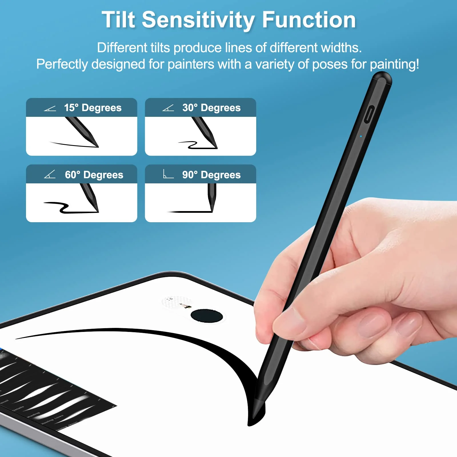 Stylus Pen for iPad 9th&10th Generation - 5X Fast Charge Digital Pen - Compatible with 2018-2023, Apple iPad Pro 11/12.9 Inch,iPad 6-10 Gen,iPad Mini 5-6 Gen,iPad Air 3-5 Gen-Black Black - Image 7