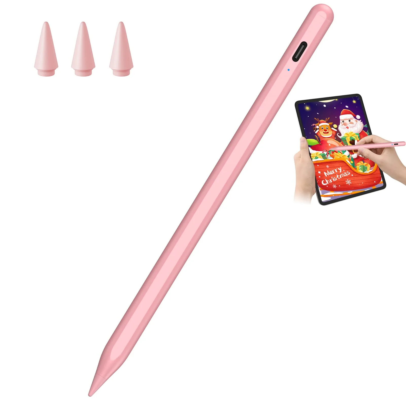 Stylus Pen for iPad 9th&10th Generation - 5X Fast Charge Digital Pen - Compatible with 2018-2023, Apple iPad Pro 11/12.9 Inch,iPad 6-10 Gen,iPad Mini 5-6 Gen,iPad Air 3-5 Gen-Pink Pink