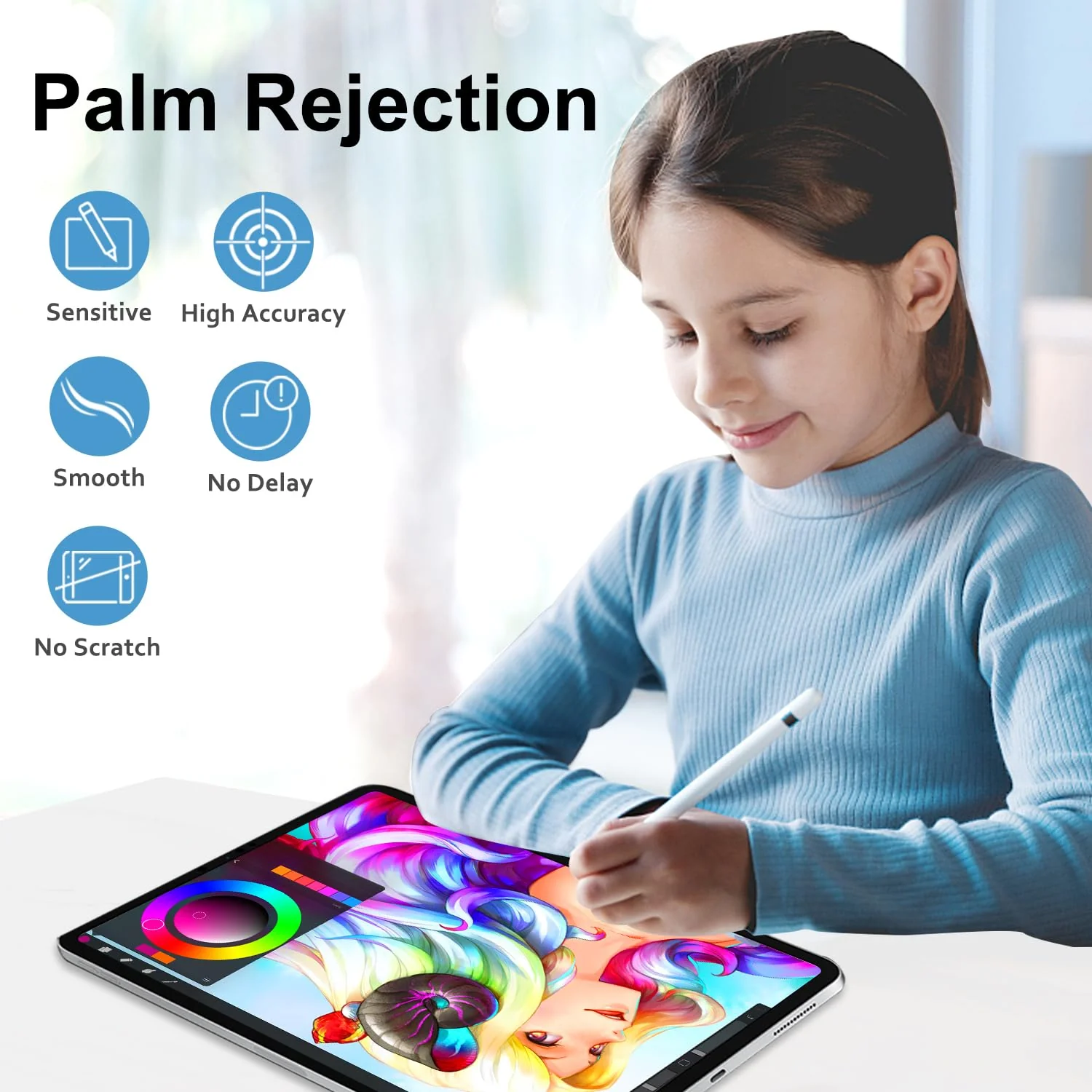 Stylus Pen for iPad Apple: Fast Charge for iPad Pencil Apple Pen with Palm Rejection Tilt Sensitivity - Pen for iPad 10/9/8/7/6, iPad Pro 12.9"/11"/13" M4, iPad Mini 6/5, iPad Air 5/4/3/11"-13" M2 White - Image 4