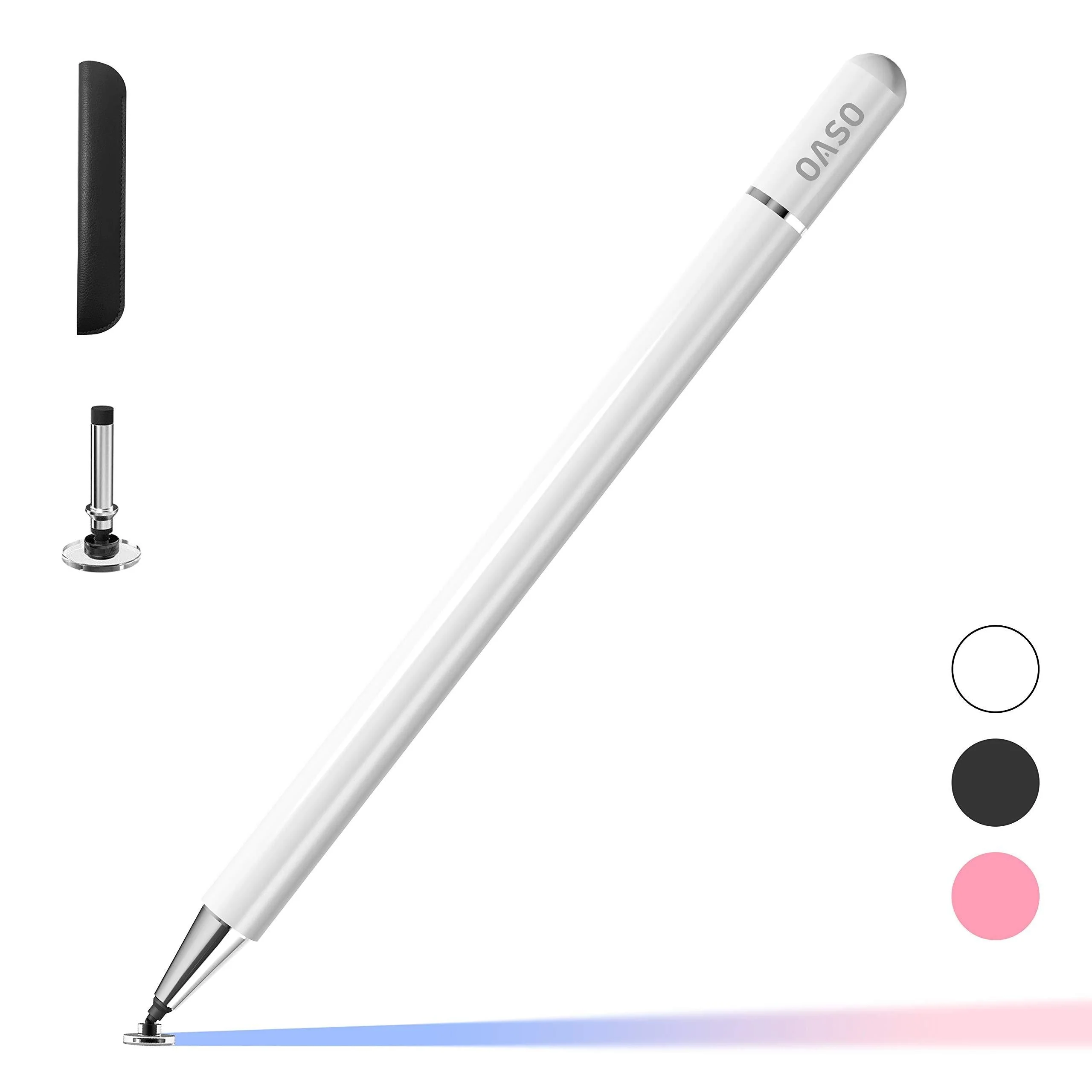 Stylus Pen for iPad, Disc Tip Pencil Tablet Stylus Compatible with Apple iPad pro/iPad 6/7/8th/iPhone/Samsung Galaxy Tab/Chromebook/All Touch Screens (White) White