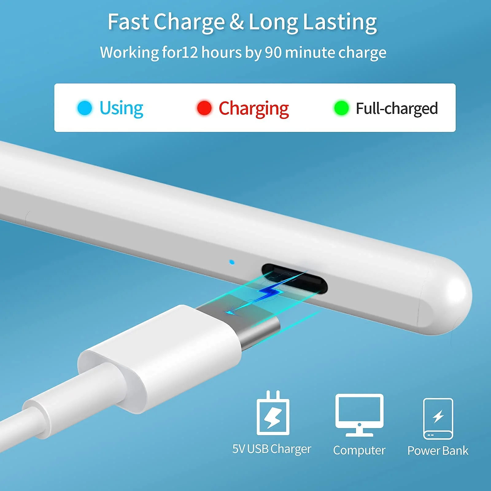 Stylus Pen for iPad with Tilt Sensitive and Magnetic Design, Digital Pencil Compatible with 2018 and Later Model,Apple iPad Pro 11/12.9 Inch,iPad 6/7/8th Gen,iPad Mini 5th Gen,iPad Air 3rd/4th Gen - Image 7
