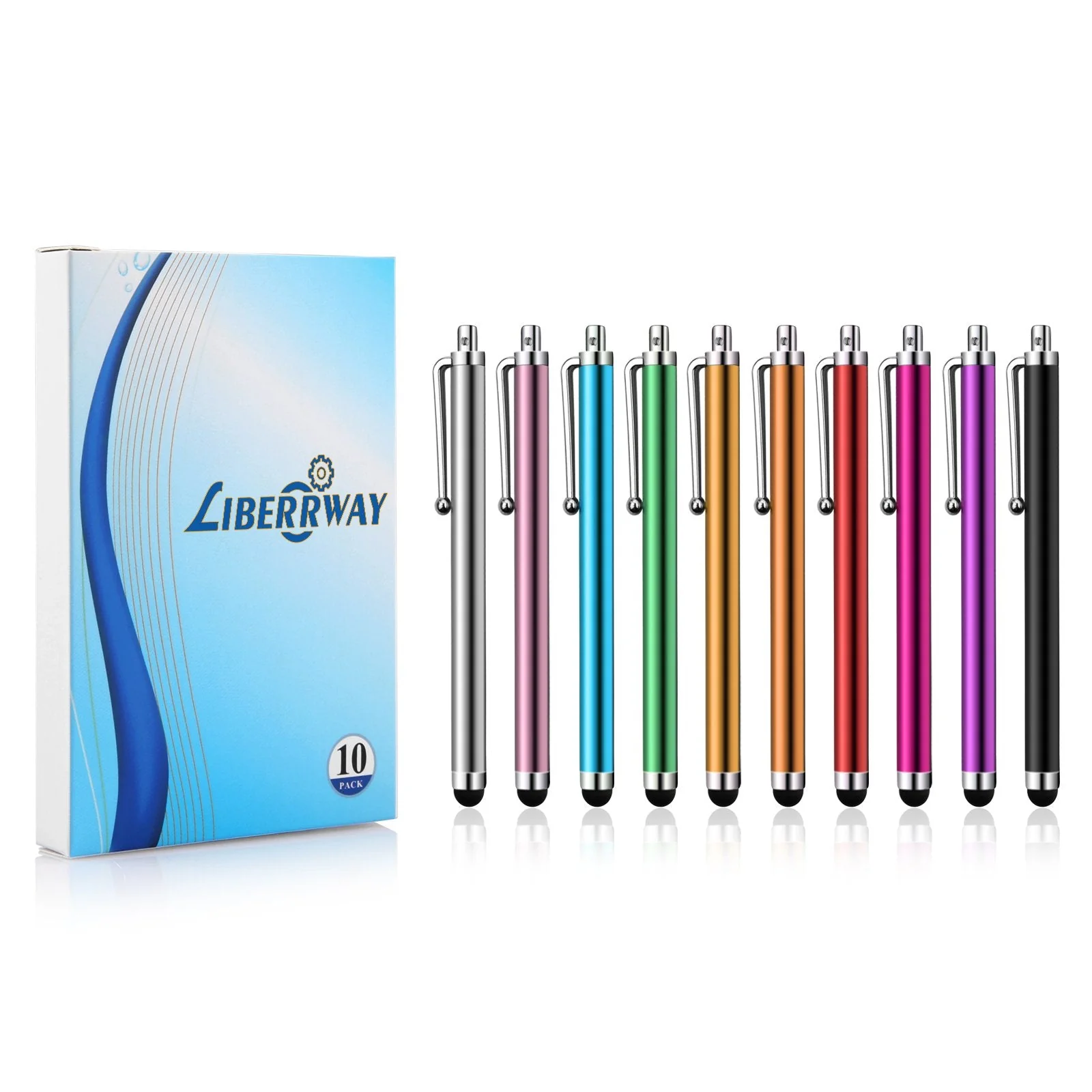 Stylus Pens for Touch Screens, LIBERRWAY Stylus Pen 10 Pack of Pink Purple Black Green Silver Stylus Universal Touch Screen Capacitive Stylus Compatible with Kindle ipad iPhone Samsung - Image 6