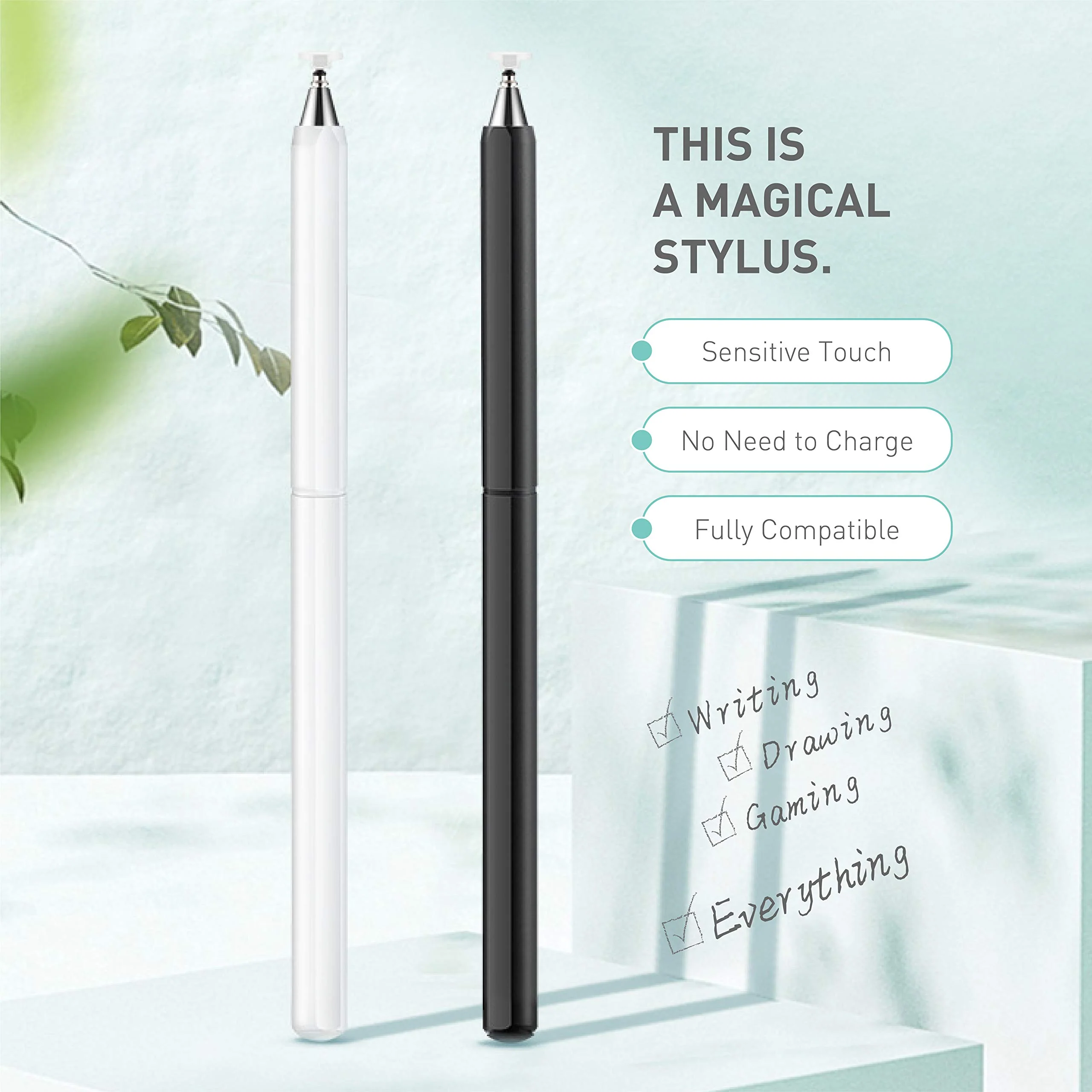 Stylus Pens, Universal High Sensitive & Precision Capacitive Disc Tip Touch Screen Pen Stylus for iPhone/iPad/Pro/Samsung/Galaxy/Tablet/Kindle/Computer/FireTablet Black/White - Image 2