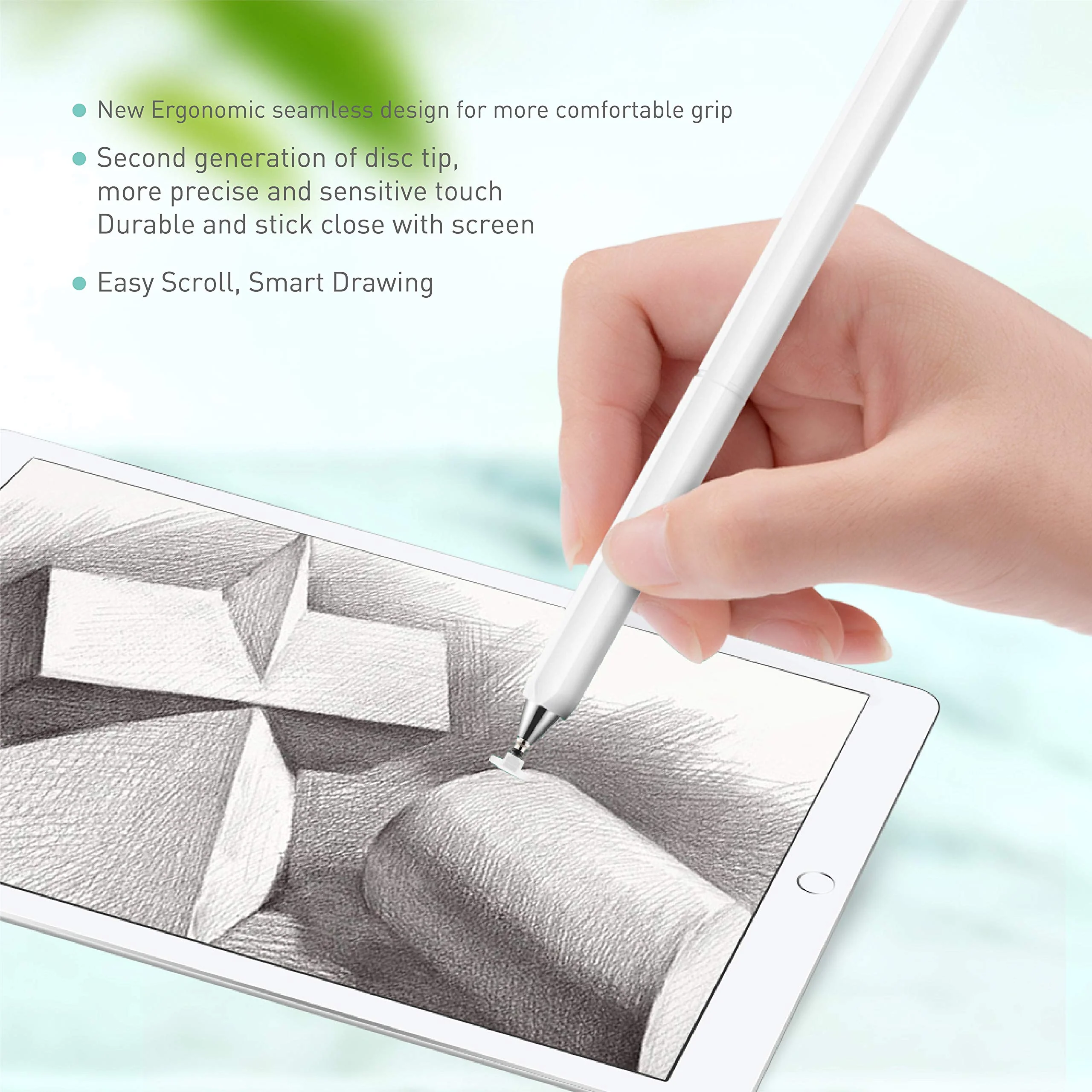 Stylus Pens, Universal High Sensitive & Precision Capacitive Disc Tip Touch Screen Pen Stylus for iPhone/iPad/Pro/Samsung/Galaxy/Tablet/Kindle/Computer/FireTablet Black/White - Image 4