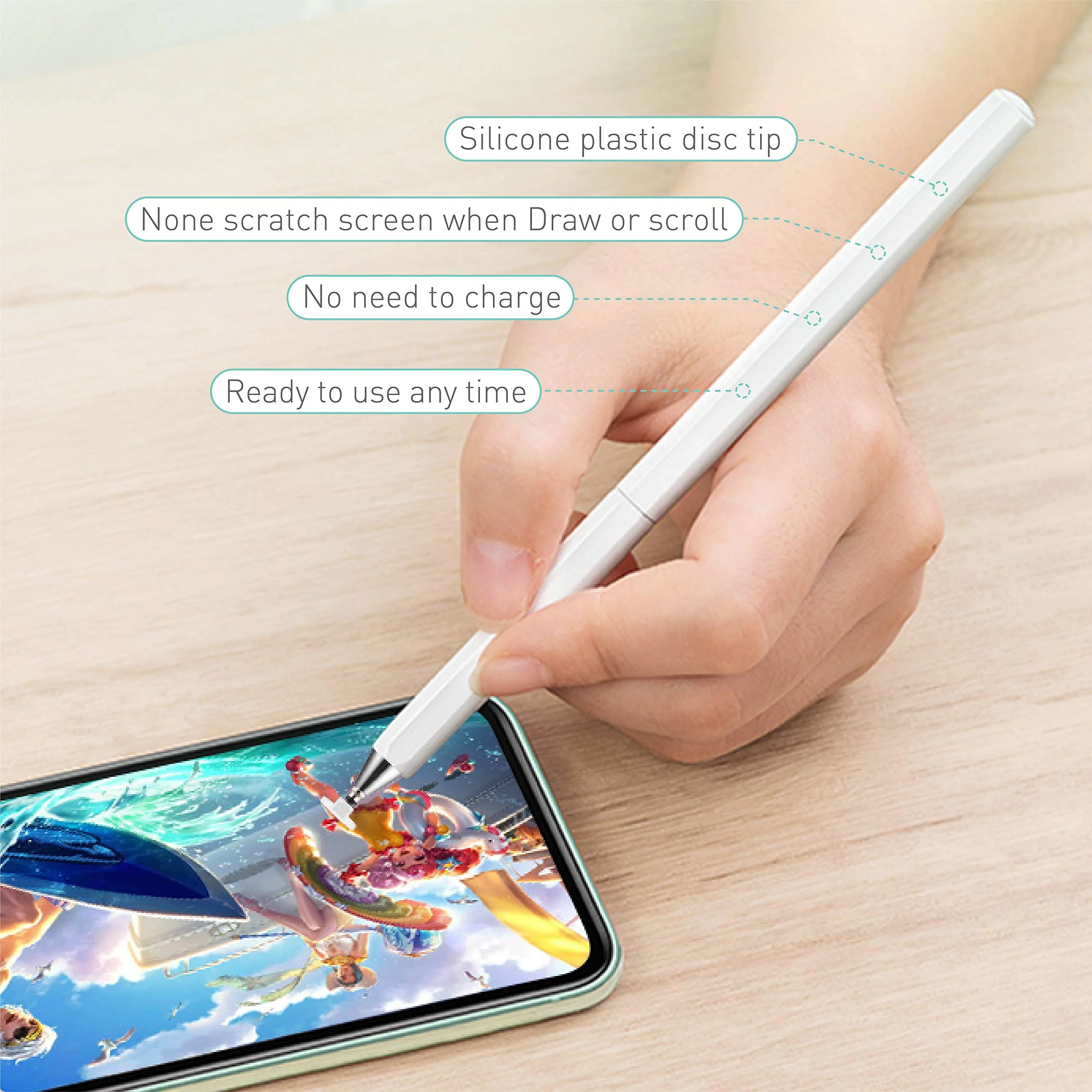Stylus Pens, Universal High Sensitive & Precision Capacitive Disc Tip Touch Screen Pen Stylus for iPhone/iPad/Pro/Samsung/Galaxy/Tablet/Kindle/Computer/FireTablet Black/White - Image 7