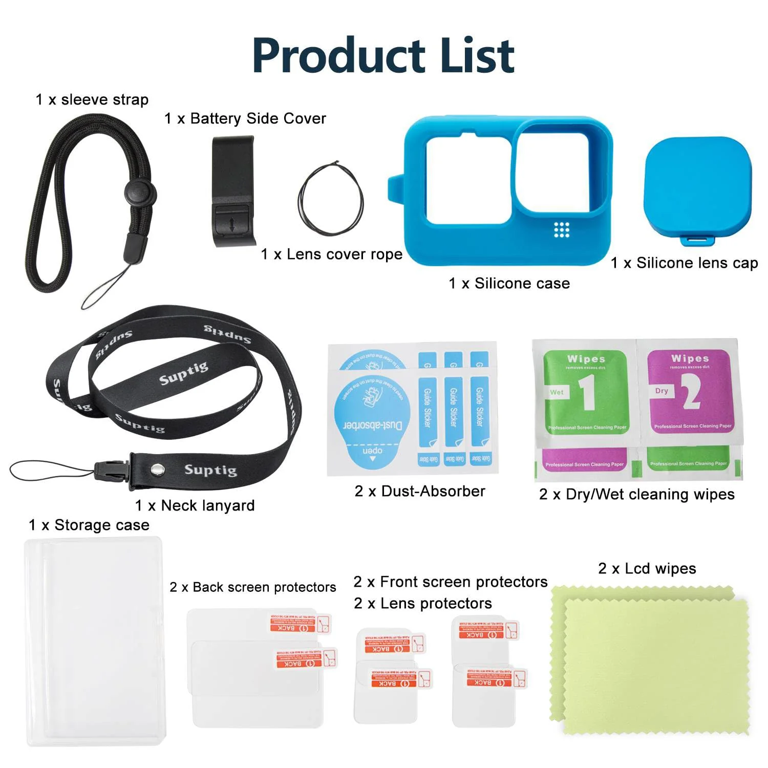 Suptig Protective Case, Silicone Case Compatible for Gopro Hero 12/ Hero 11/ Hero 10/Hero 9 Black (Blue), RSX-428 Blue - Image 6