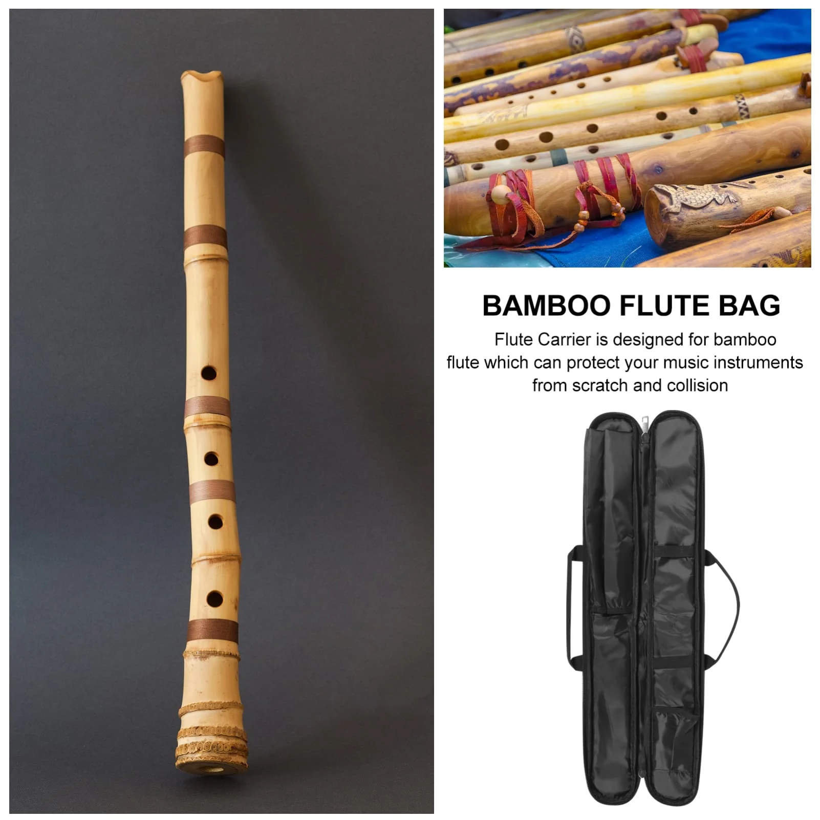 SUPVOX American Flute Flute Storage Bag Lightweight Flute Storage Case Flute Organizer Flute Carrying Pouch Trumpet Case - Image 2