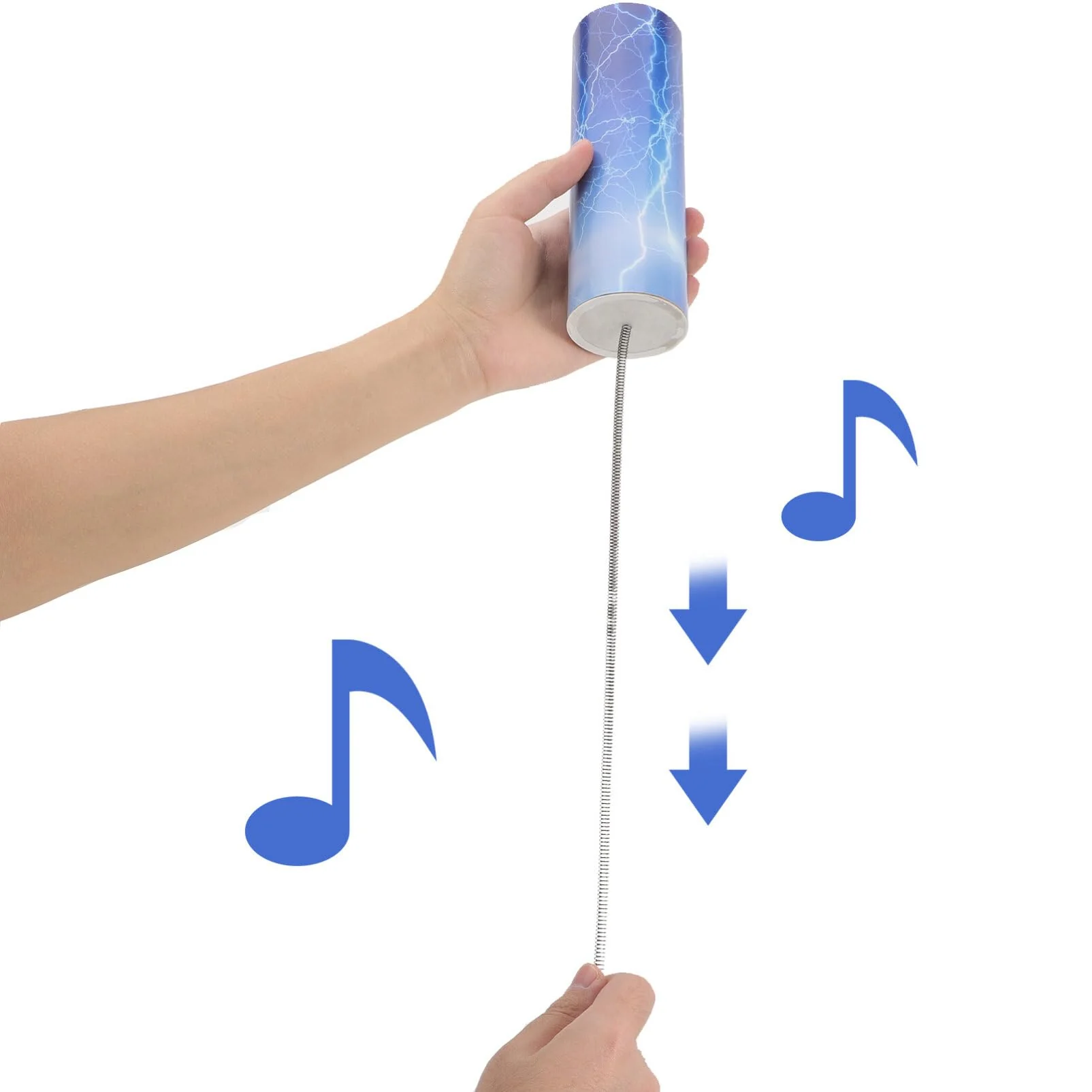 SUPVOX Spring Drum Thunder Tube Can Shaped Thunder Spring Drum Shaker Percussion Instrument for Meditation Sound Bath - Image 2