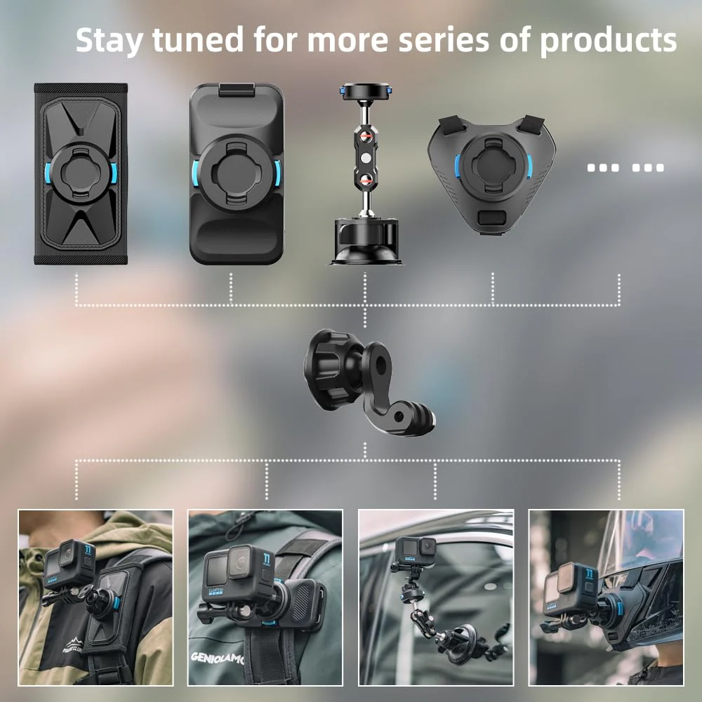 SUREWO Magnetic Quick Release Backpack Shoulder Strap Mount Bag Belt Shoulder Strap Clip Holder Compatible with Gopro Hero 12/11/10/9/8/7/(2018)/6/5 Black,DJI Osmo Action 4/3 and More - Image 2