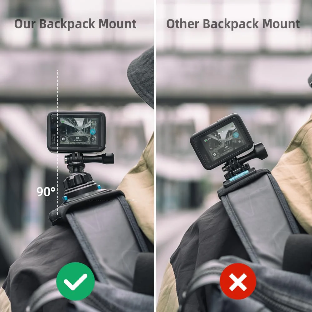 SUREWO Magnetic Quick Release Backpack Shoulder Strap Mount Bag Belt Shoulder Strap Clip Holder Compatible with Gopro Hero 12/11/10/9/8/7/(2018)/6/5 Black,DJI Osmo Action 4/3 and More - Image 6