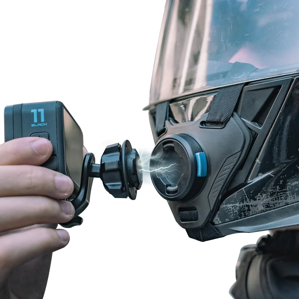 SUREWO Magnetic Quick Release Motorcycle Helmet Chin Strap Mount Compatible with Go pro Hero 12,11,10, 9, 8, 7, (2018), 6 5,DJI Osmo Action 4/3, AKASO, SJCAM and More