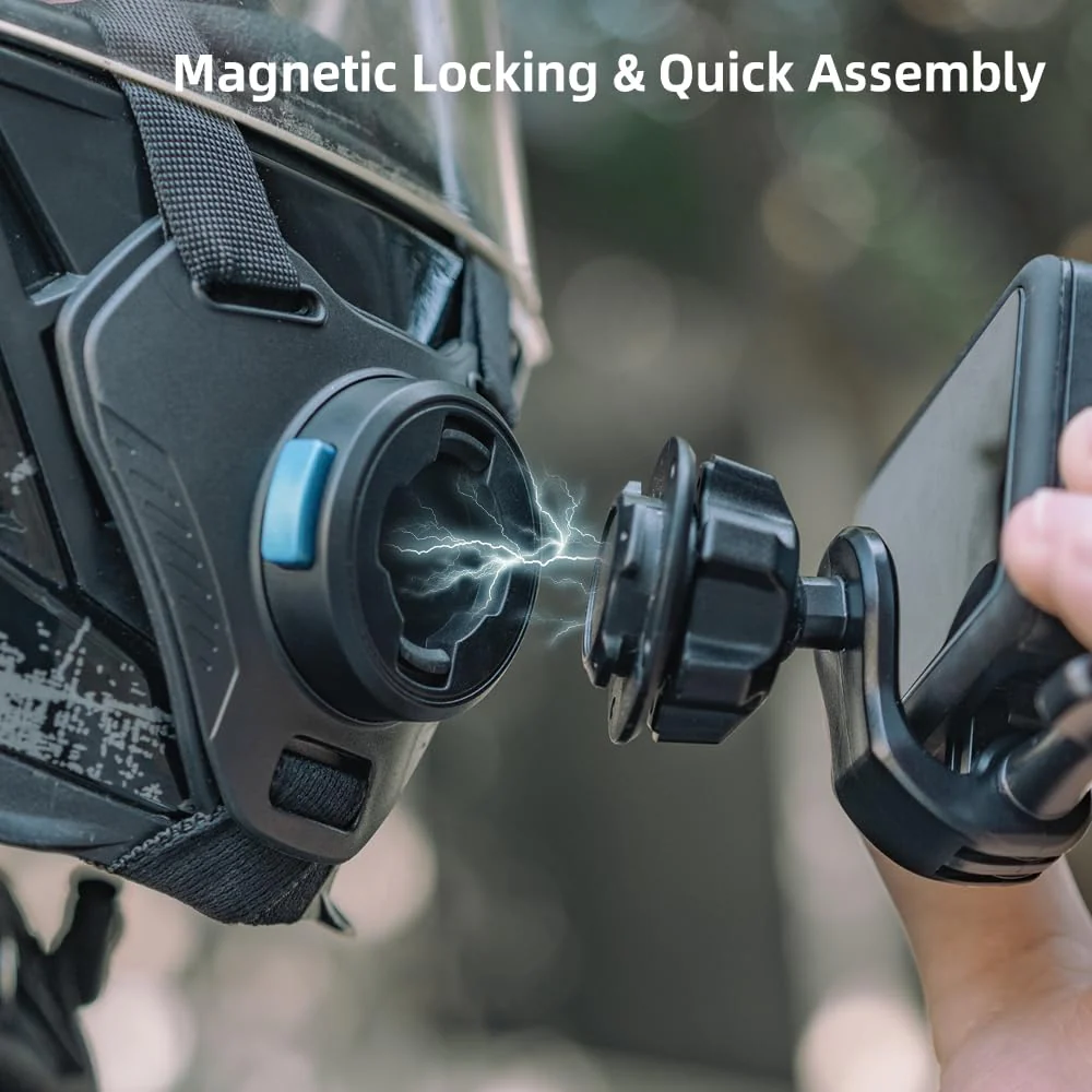 SUREWO Magnetic Quick Release Motorcycle Helmet Chin Strap Mount Compatible with Go pro Hero 12,11,10, 9, 8, 7, (2018), 6 5,DJI Osmo Action 4/3, AKASO, SJCAM and More - Image 3