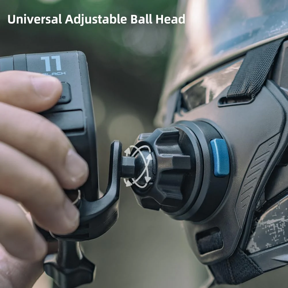 SUREWO Magnetic Quick Release Motorcycle Helmet Chin Strap Mount Compatible with Go pro Hero 12,11,10, 9, 8, 7, (2018), 6 5,DJI Osmo Action 4/3, AKASO, SJCAM and More - Image 7
