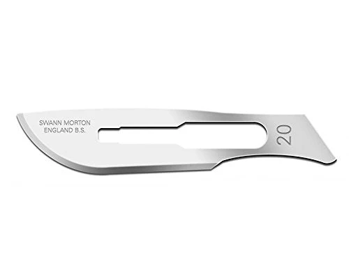 Swann-Morton Carbon Steel Blade, N. 20, Sterile (Pack of 100) Nr. 20