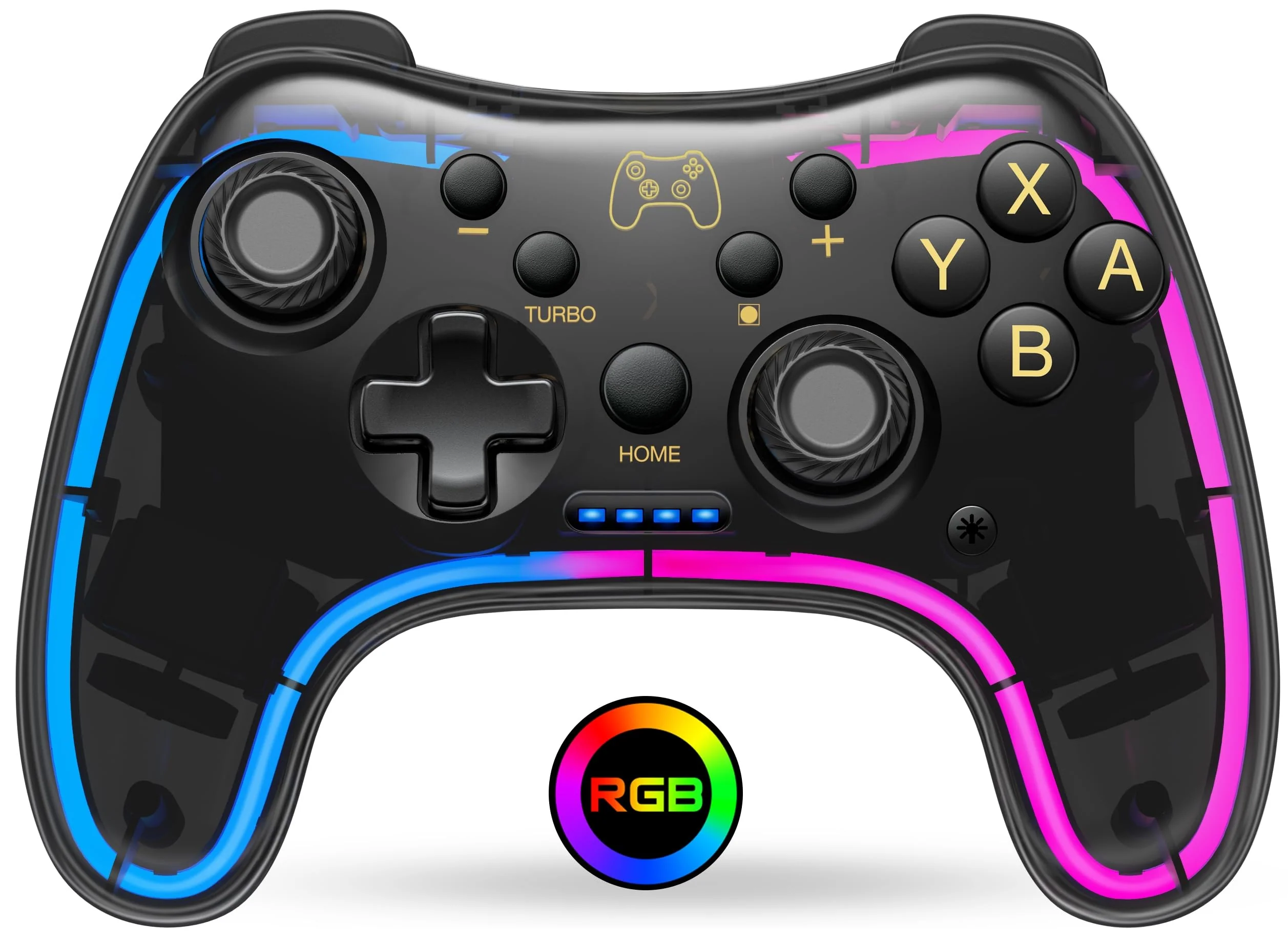 Switch Controller Compatible with Switch/Lite/OLED Controller, Switch Pro Controller With RGB Breathing LED, Switch Controllers Remote Supports Multi-Platform&App with Turbo, Wake-up Function Transparent