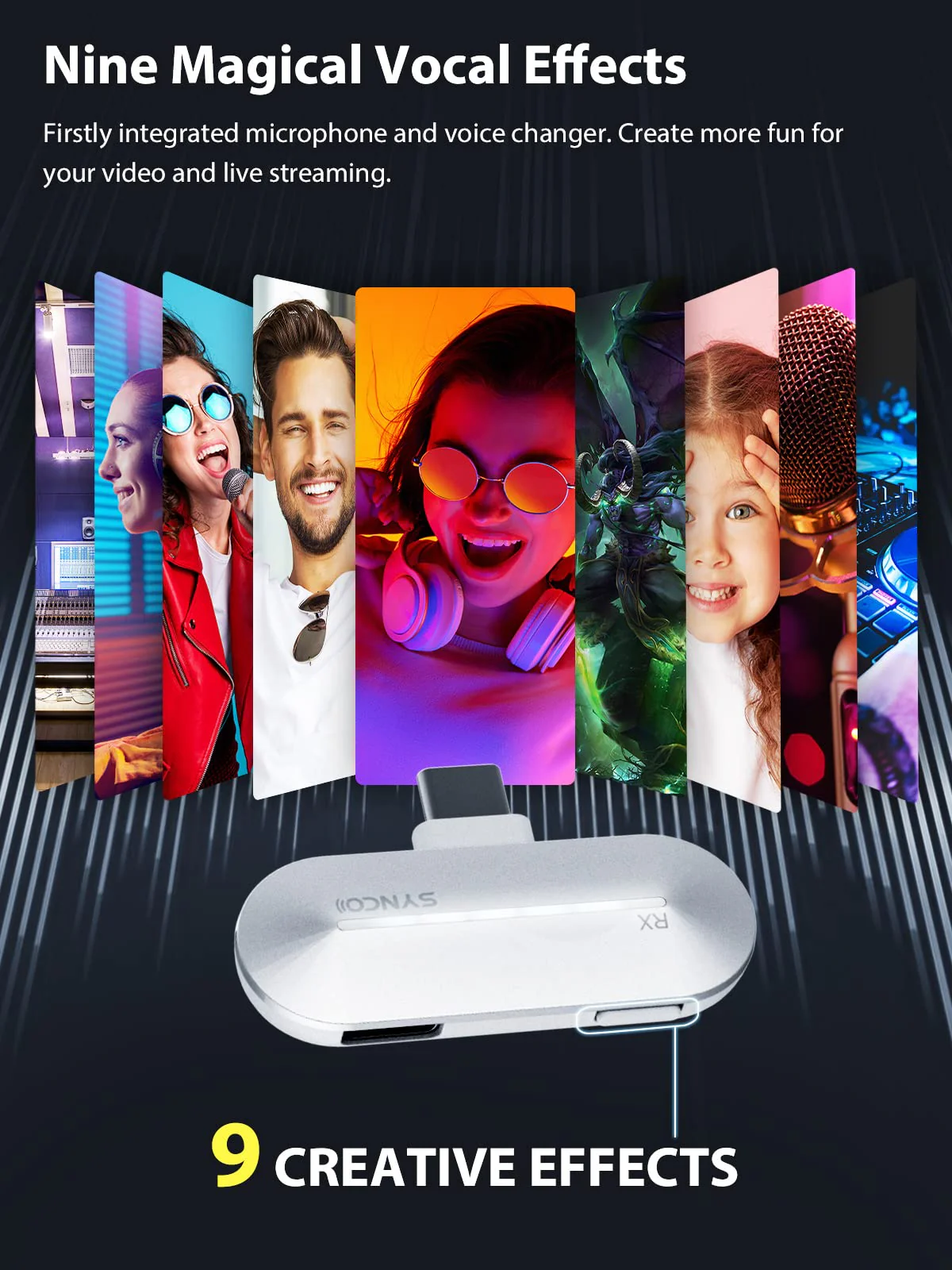 SYNCO Wireless Microphone, P2T 2.4GHz Dual Mic with Charging Case 2TX 1RX for Type C USB C Smartphone Plug Play YouTube TIK Tok Live Streaming Vlog, Wireless-Lavalier-Microphone-Lapel-Smartphone White - Image 5
