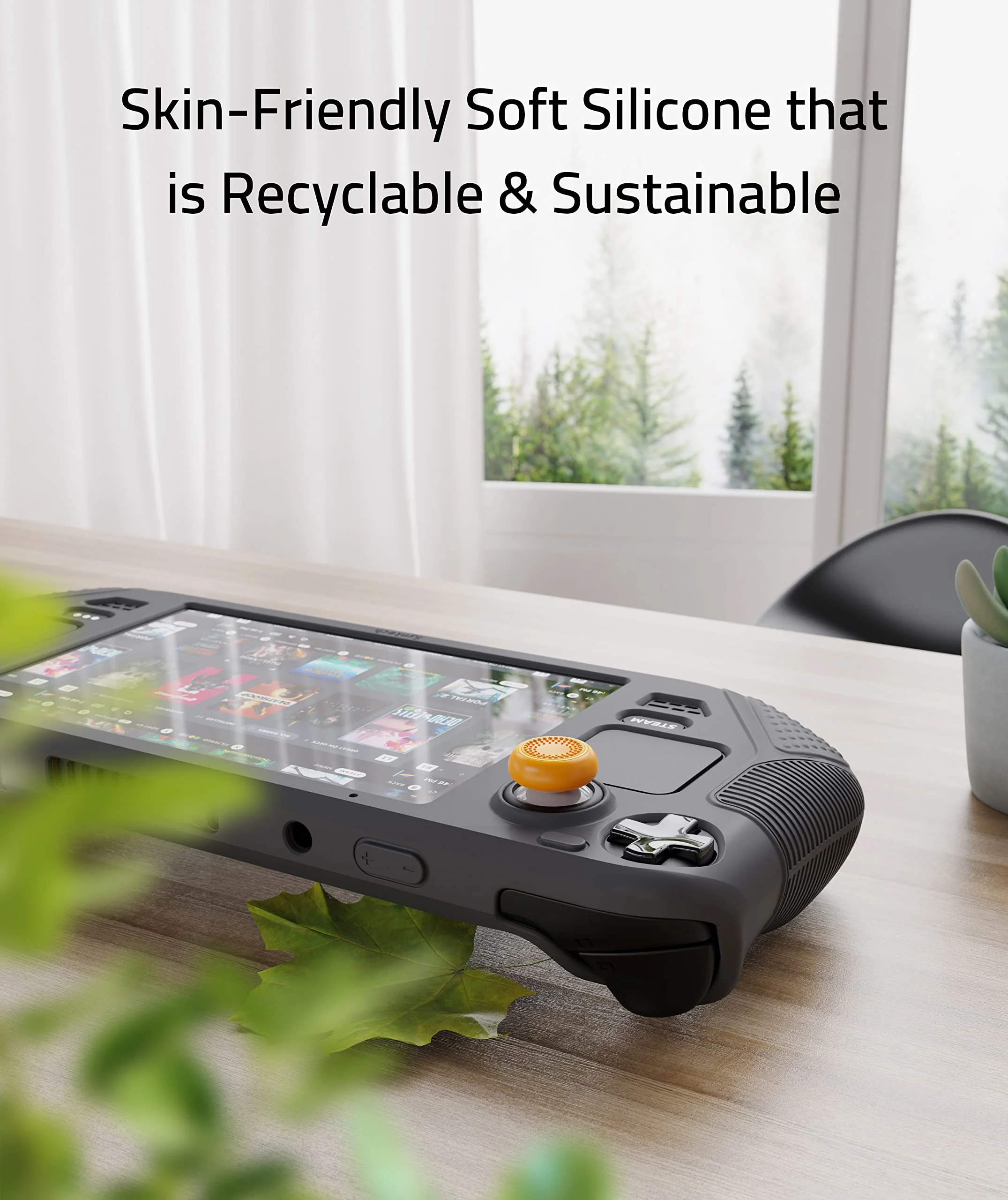 Syntech Protective Case Compatible with Steam Deck Accessories Console, All-Round Protection with Non-Slip Thumb Grips, Silicone Cover for Enhanced Fit and Alignment, Not for OLED Version-Gray Grey - Image 5