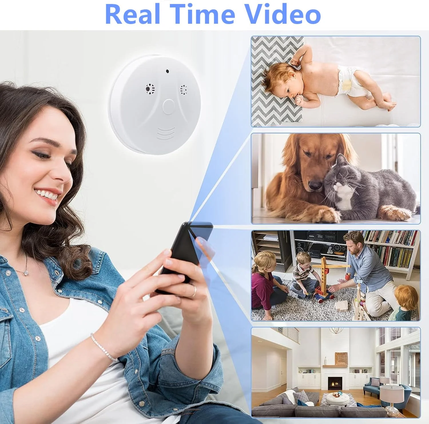 TANGMI Hidden Camera Smoke Detector Wireless WiFi Camera with Video 1080P HD Small Camera with Night Vision and Motion Detection Indoor Camera for Home Security - Image 7