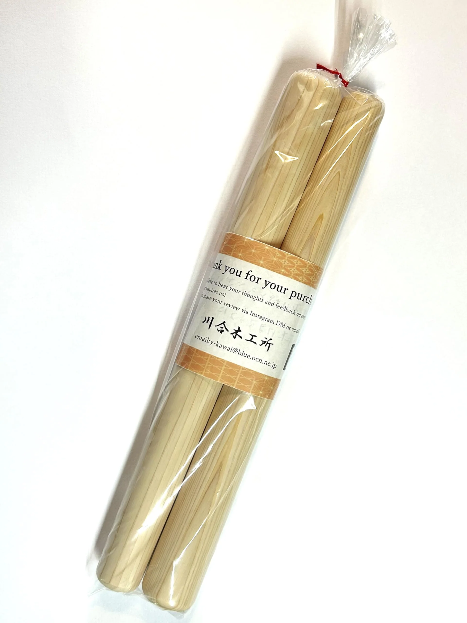 Tapered Hinoki Cypress Wood Taiko Drumsticks/Yatai Bachi(32mm~40mm×390mm / 1.25" ~1.57" x 15.35") 32mm~40mm×390mm - Image 7