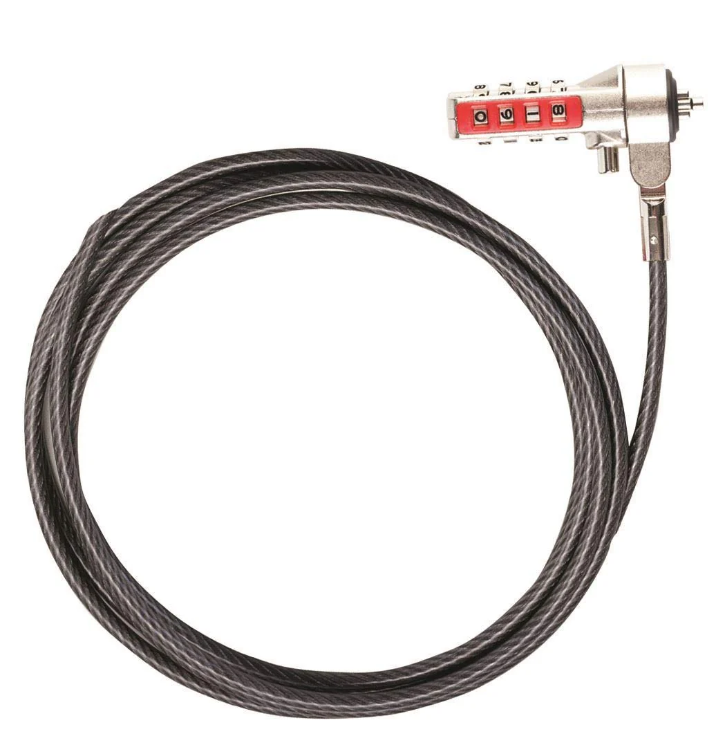 Targus DEFCON T-Lock Serialized Combo Cable Lock for Laptop Computer and Desktop Security (PA410S-1) 6.5 feet