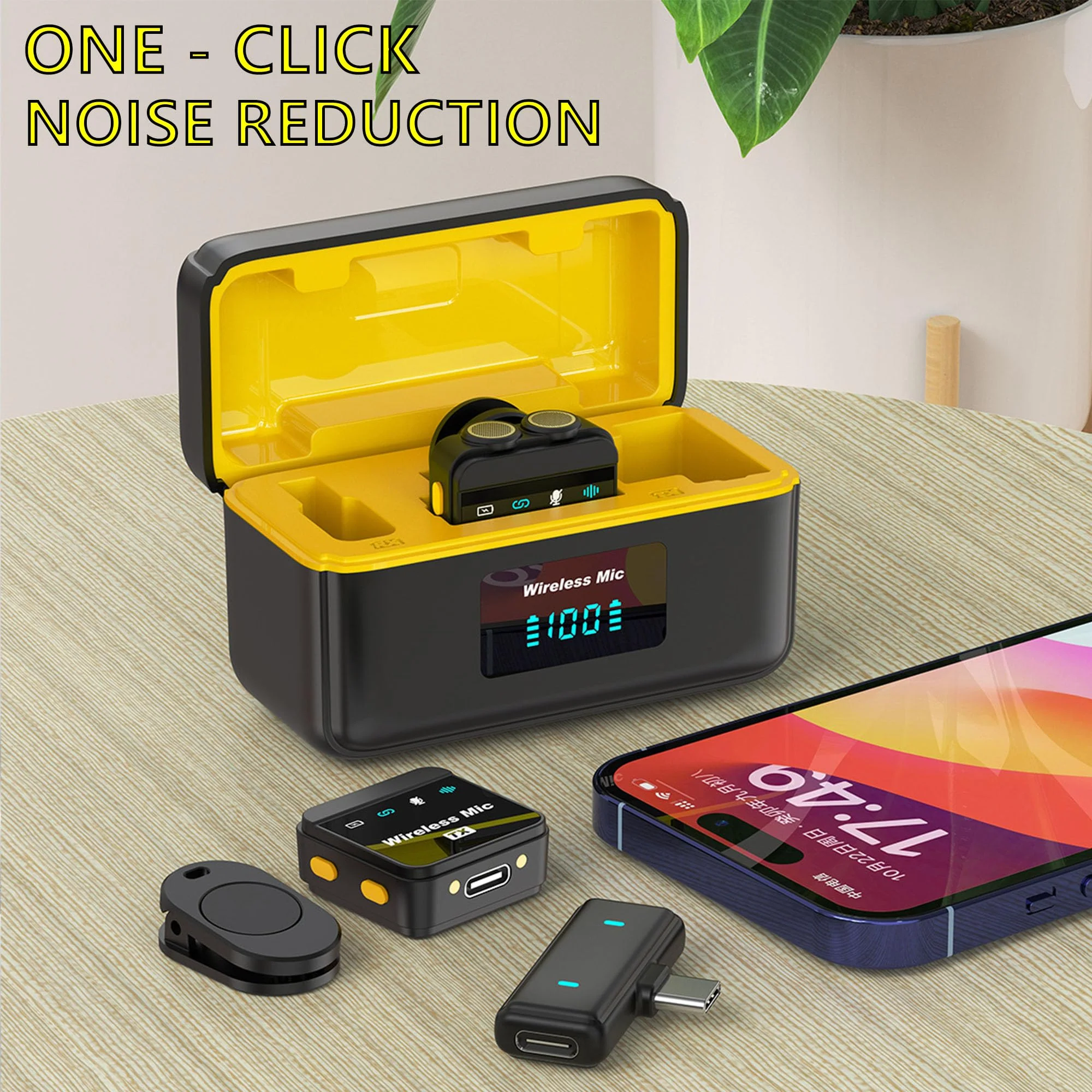 TD T9 (2 TX + 1 RX)15 piece set, Wireless Microphone with Intelligent Noise Cancelling, 30-bit Float Internal Recording, Optimized Sound, 280m Range, Microphone for iPhone, Android, Camera, Vlogs - Image 8