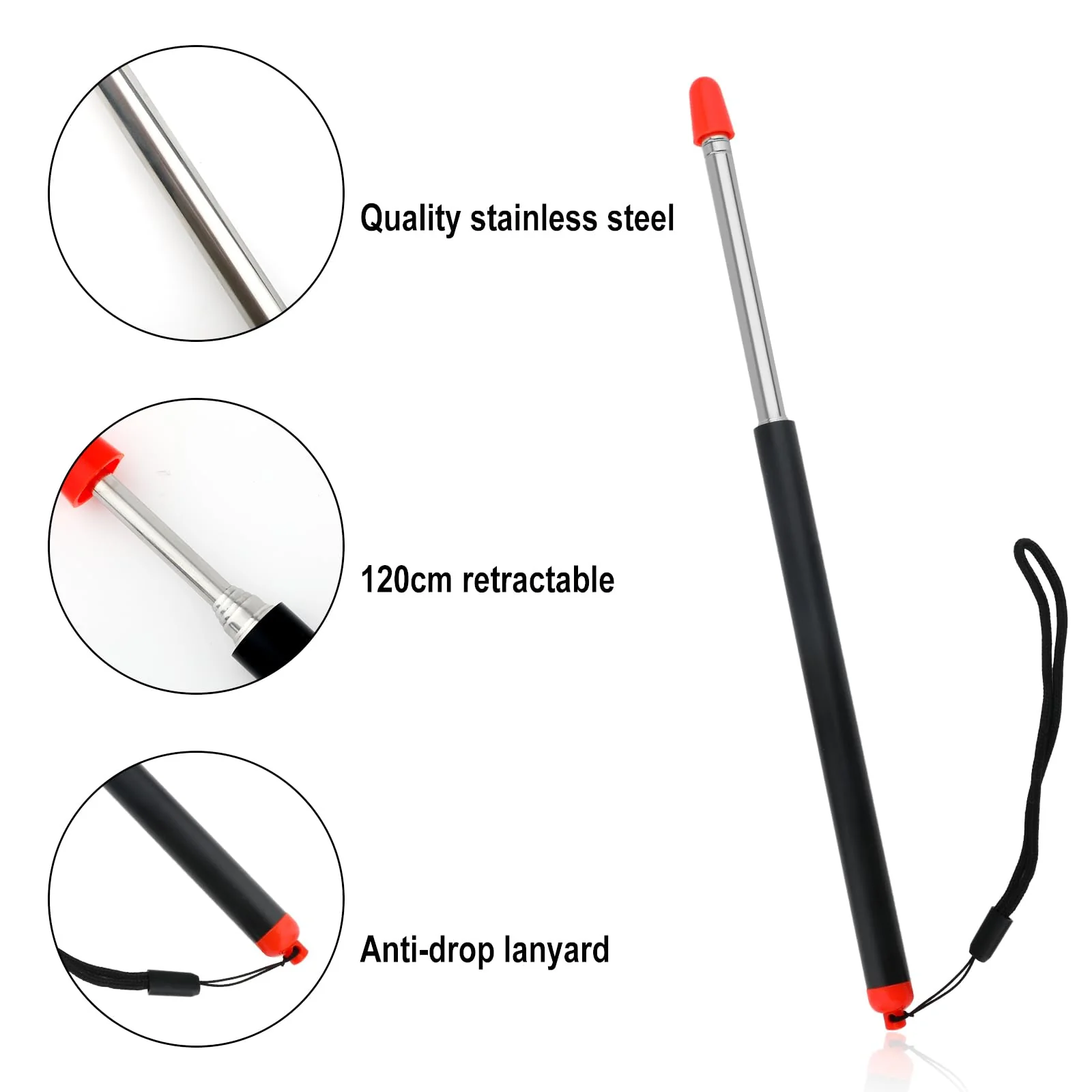 Teacher Hand Pointer Telescopic, Finger Telescoping Pointer Stick Retractable Pointer Handheld Extendable Guiding Stick 47.2 inch for Classroom Office School Presentation Whiteboard Teachers - Image 4