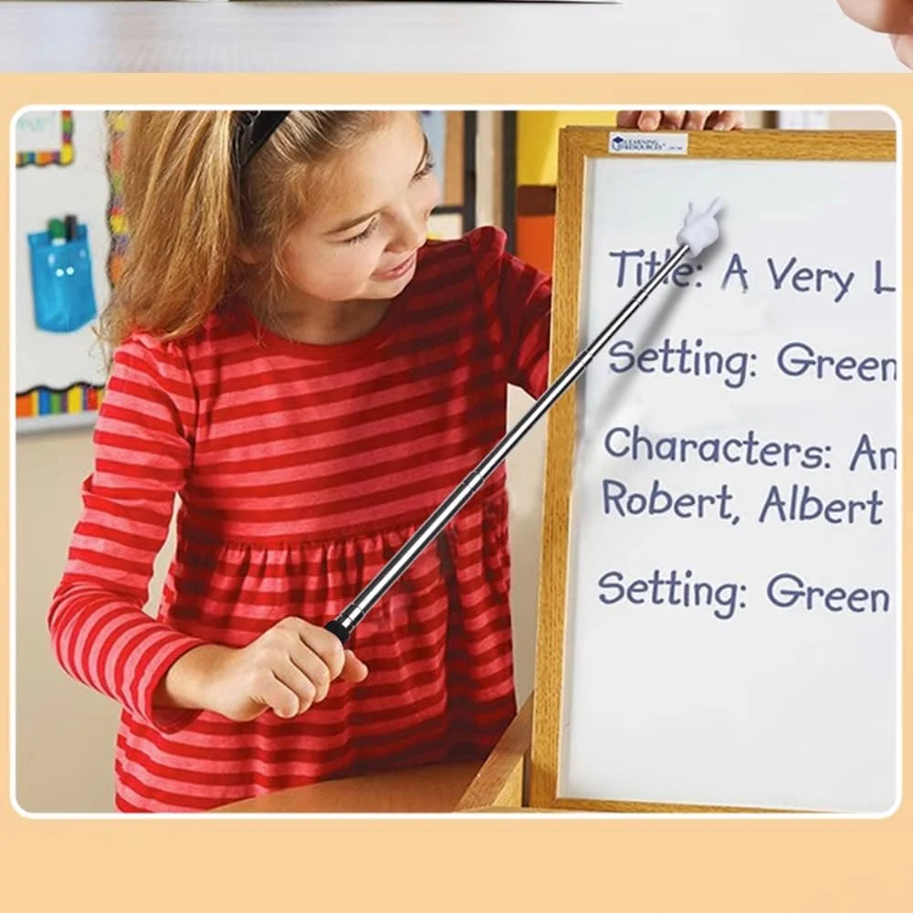 Teacher Pointer Sticks Finger,Pointer for Classroom,Telescoping Hand Pointer, Retractable Classroom Pointer Fingers for Elementary School Kindergarten Teacher,Classroom Supplies (1 PCS, Black) 1 PCS - Image 2