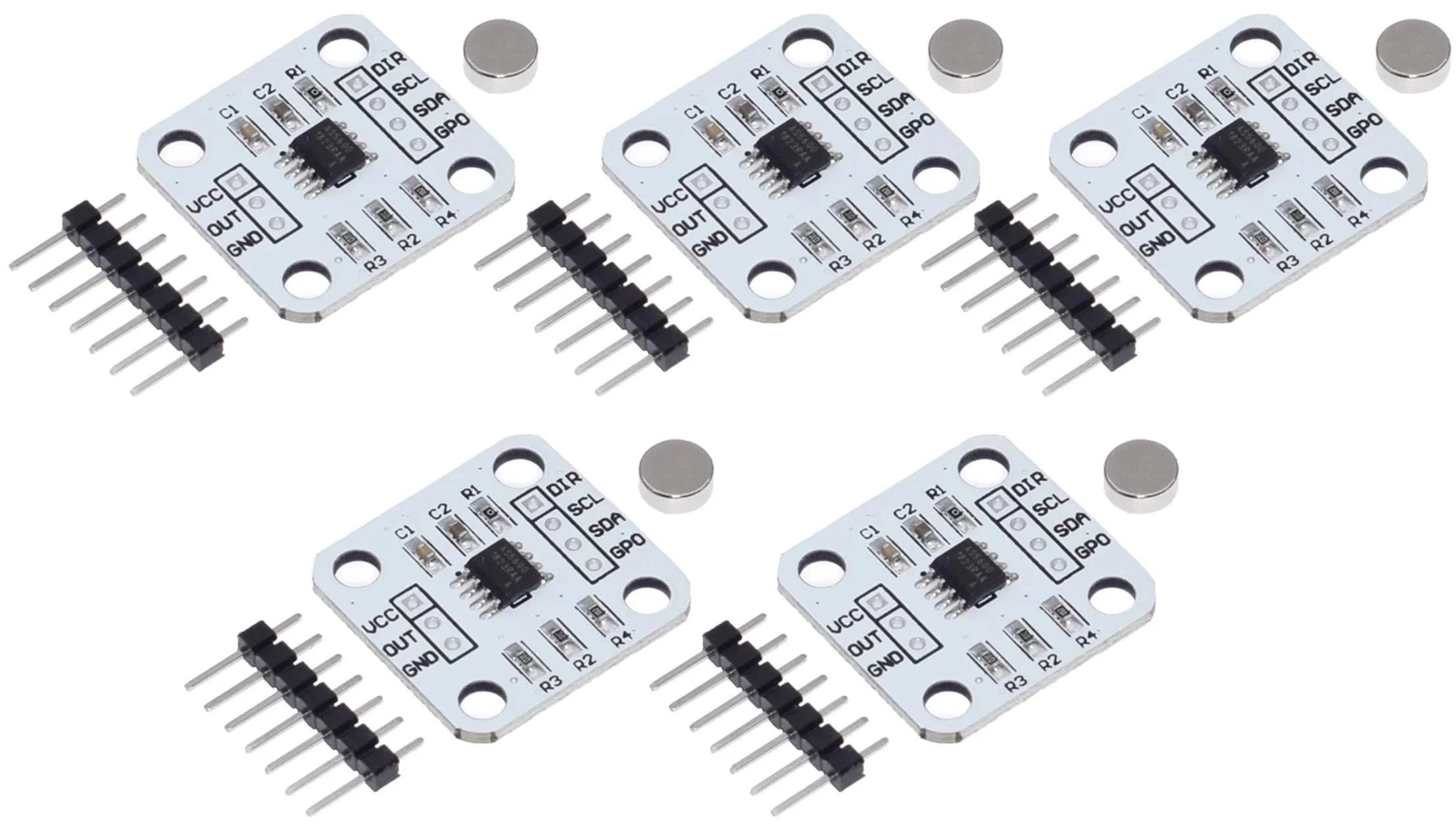 TECNOIOT AS5600 Magnetic Encoder Magnetic Induction Angle Measurement Sensor Module Pack of 5