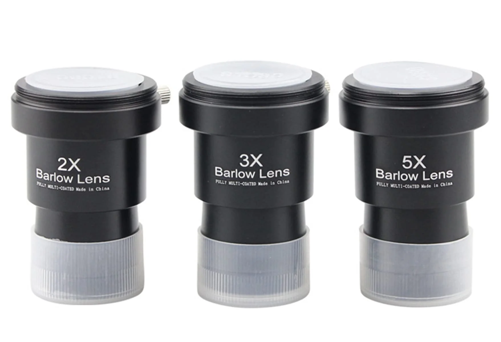 Telescope Barlow Lenses Kit 2X-3X-5X, 1.25 Inch Telescope Accessory, Fully Metal Multi Coated Broadband Green Film Barlow Lens for Telescope Astronomy Eyepiece