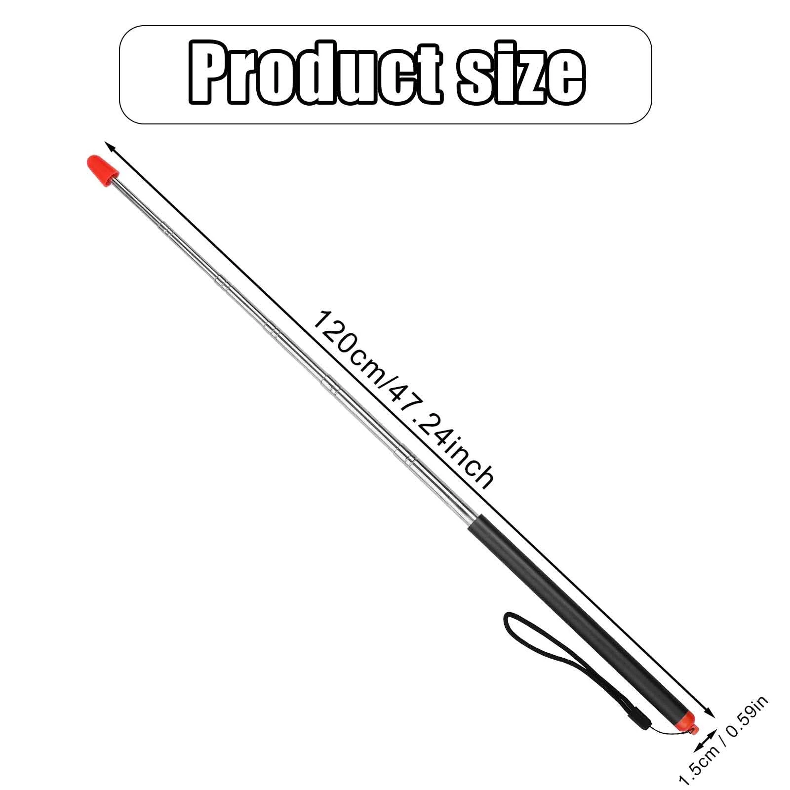 Telescopic Teachers Pointer Stick, 47.24in Retractable Teaching Pointer, Telescoping Pointing Extendable Handheld Guiding Wand for School Office Classroom Presentation Teaching Whiteboard - Image 6
