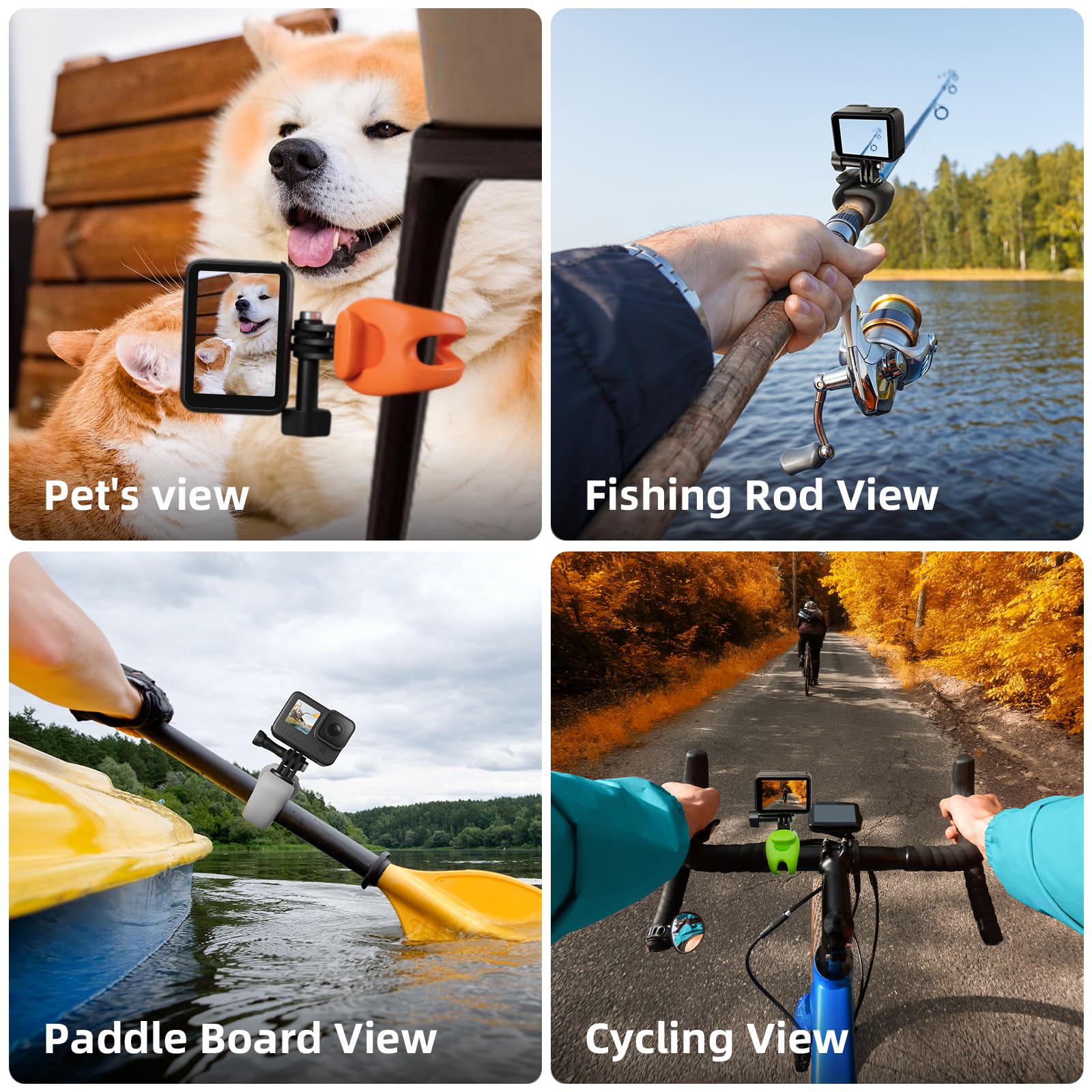 TELESIN Camera Flexible Mount 360 Strap Mount Wrap Band for GoPro Insta360 DJI Action Osmo Pocket Bike Motorcycle Handlebar Roll Bar Tube Clip Holder Attach Accessories Green - Image 6