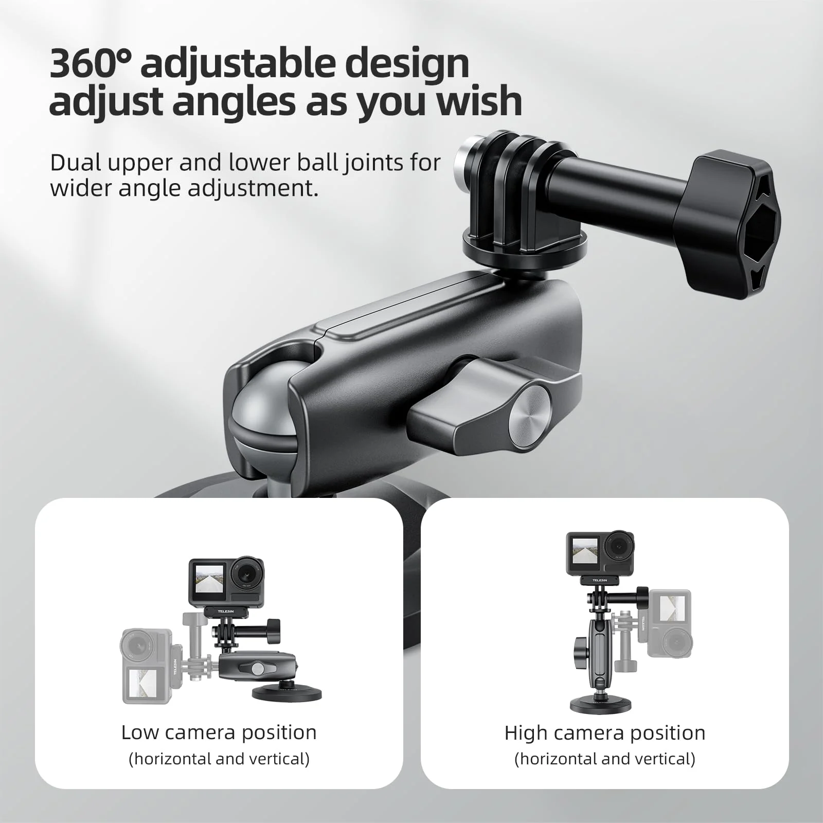 TELESIN Magnetic Mount Magnet Metal Mounts Accessories for Action Camera, 360 Quick Release Car Holder Attach for GoPro Max Hero 12 11 10 9 8 7 6 Insta360 X2 X3 Go3 Ace Pro DJI Action 4 Osmo Pocket 3 Magnetic Car Mount - Image 3