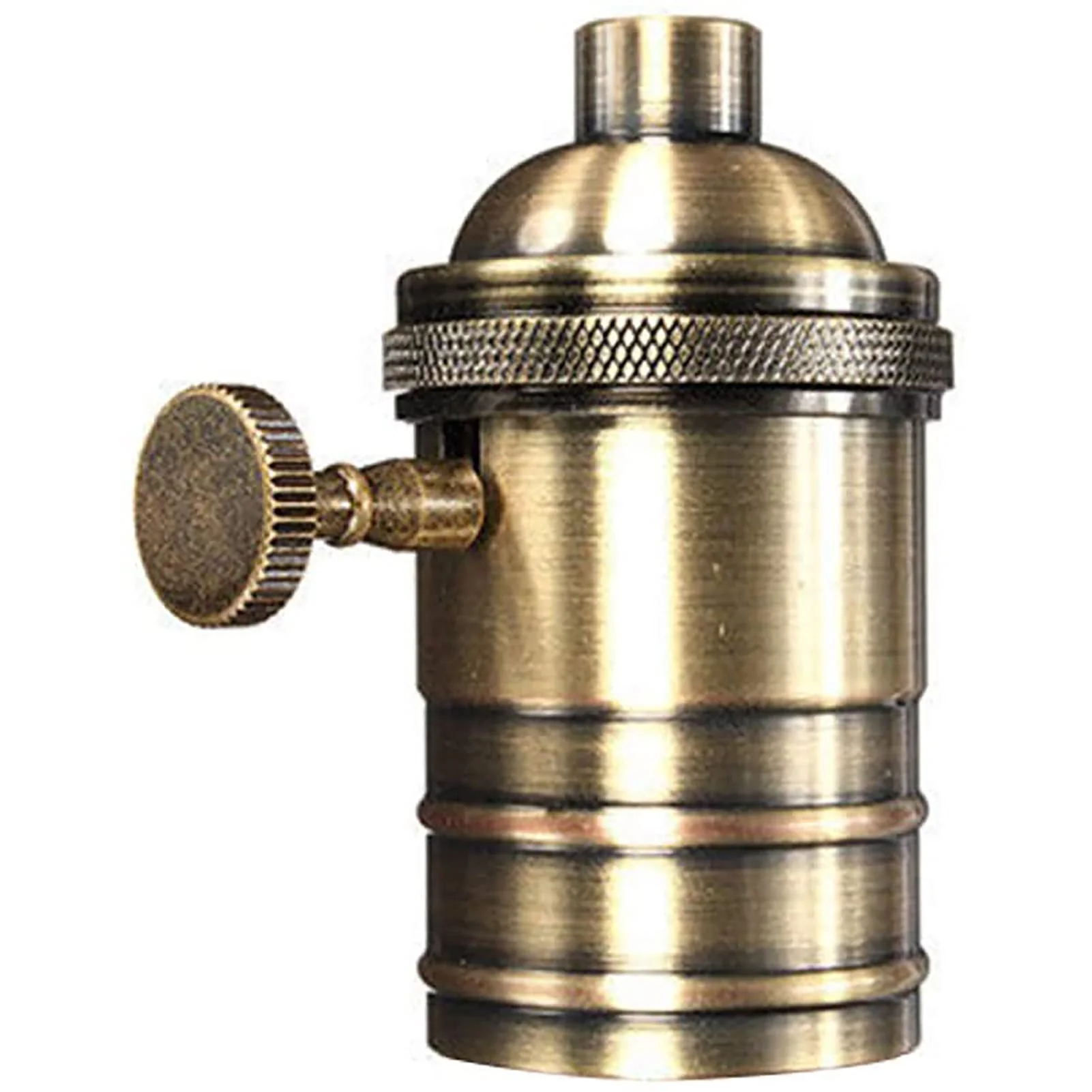 Telituny Vintage Solid Lamp Holder, Vintage Lamp Holder E26/E27 Antique Lamp Holder with On/Off Switch Pendant Light Socket for Edison Screw Bulb, DIY Wall Table Ceiling Lamp