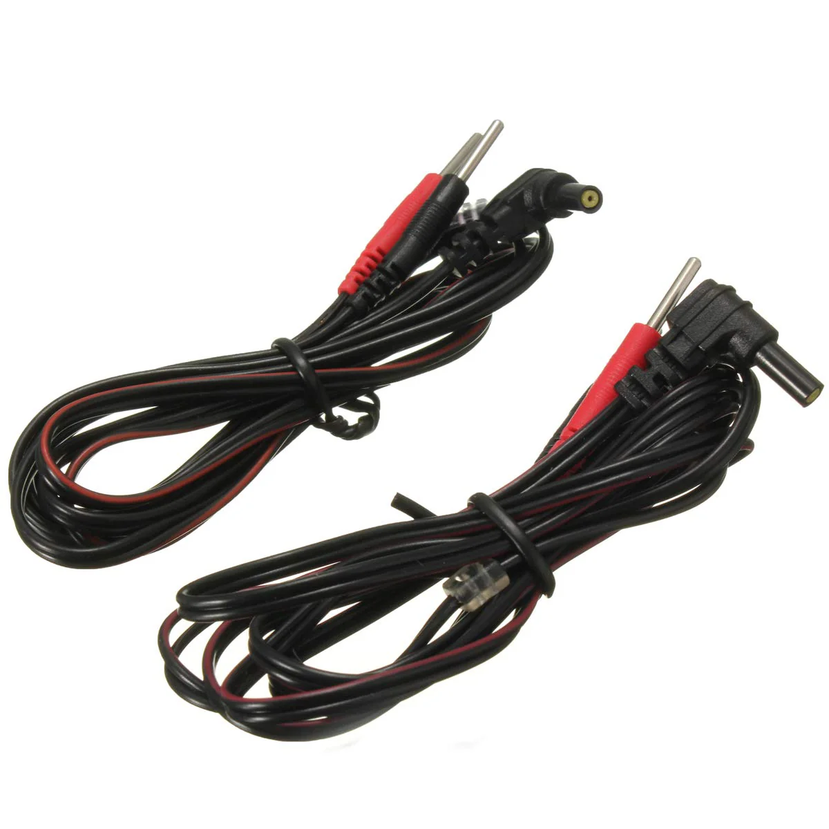 Tens Electrode Lead Wires Jack Plug Pin Connector, Electrode Units Cable Wires for TENS EMS Massage Devices, Replacement Leads for Electrotherapy Instruments, Pack of 2