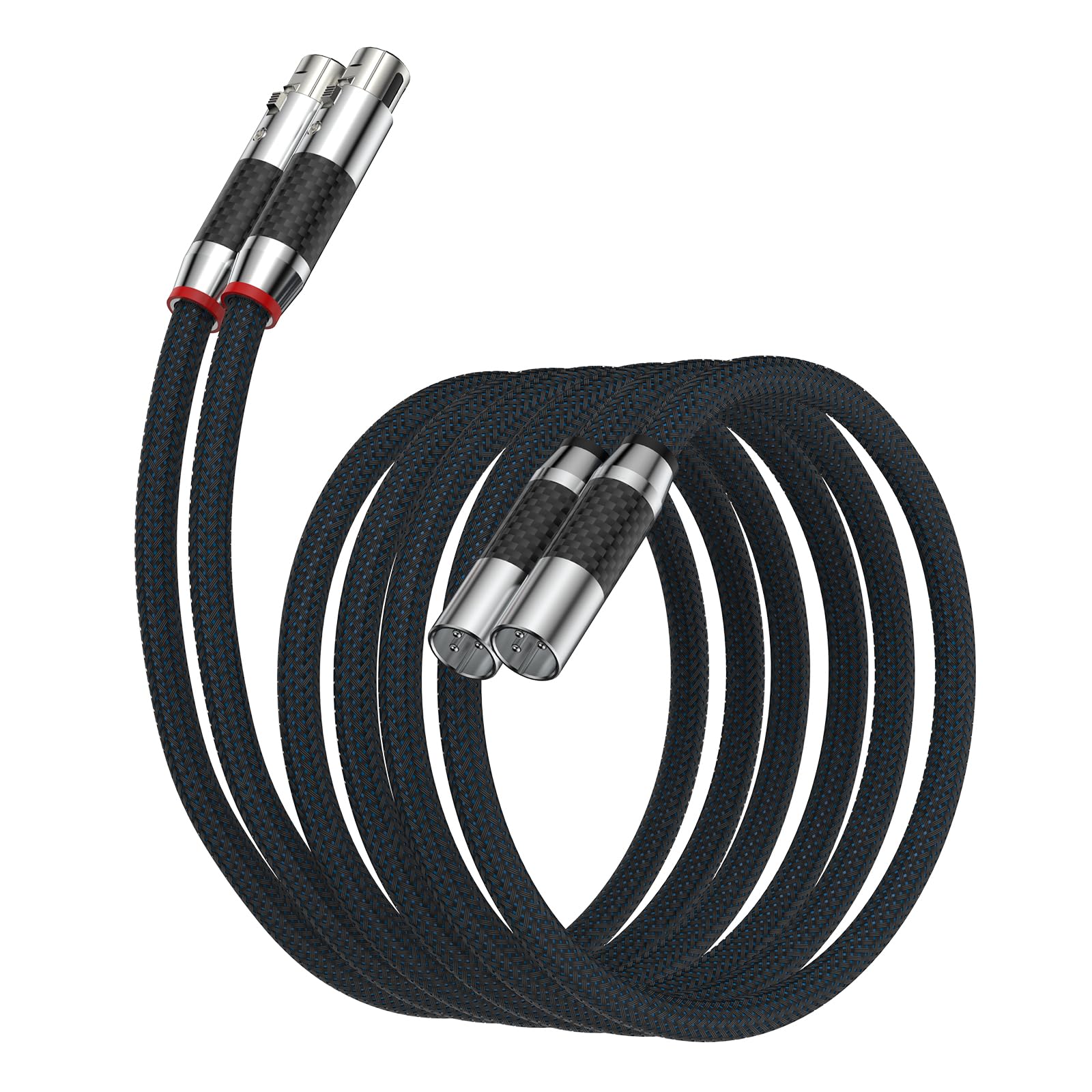 Tertullus 1 Pair 3 Pin HiFi Interconnect Cable XLR-m (Male) to XLR - F (Female) HiFi Balanced Audio Cable Microphone Cable Mic Wire (1m/3.28ft) 1m/3.28ft rhodium plated