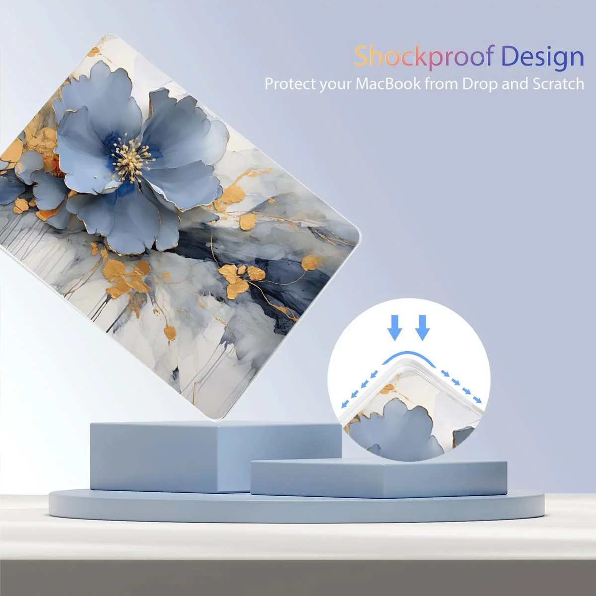 Teryeefi Compatible with A2681 MacBook Air 13.6 inch Case M2 Chip Release 2022 2023 2024,Protective Slim Cover + Keyboard Cover+OTG Adapter for 13.6 inch MacBook Air Liquid Retina Display, Art Florals Art Flowers - Image 8