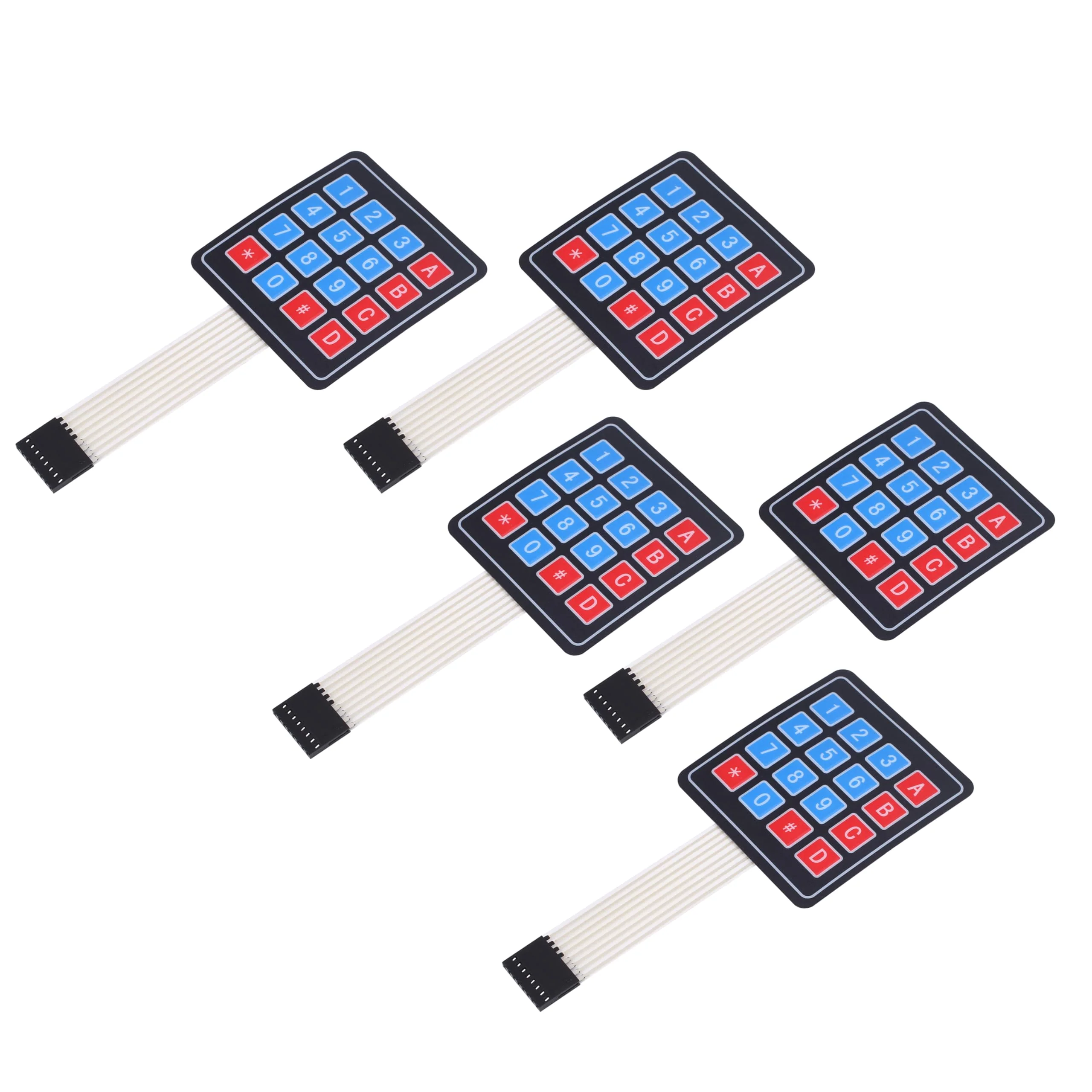 Teyleten Robot 4 x 4 Matrix Array Membrane Switch Keypad Keyboard 16 Key Matrix Array Membrane Switch Keypad Keyboard 4 x 4 Keypad Keyboard 16 Keypad Keyboard for Arduino 5PCS