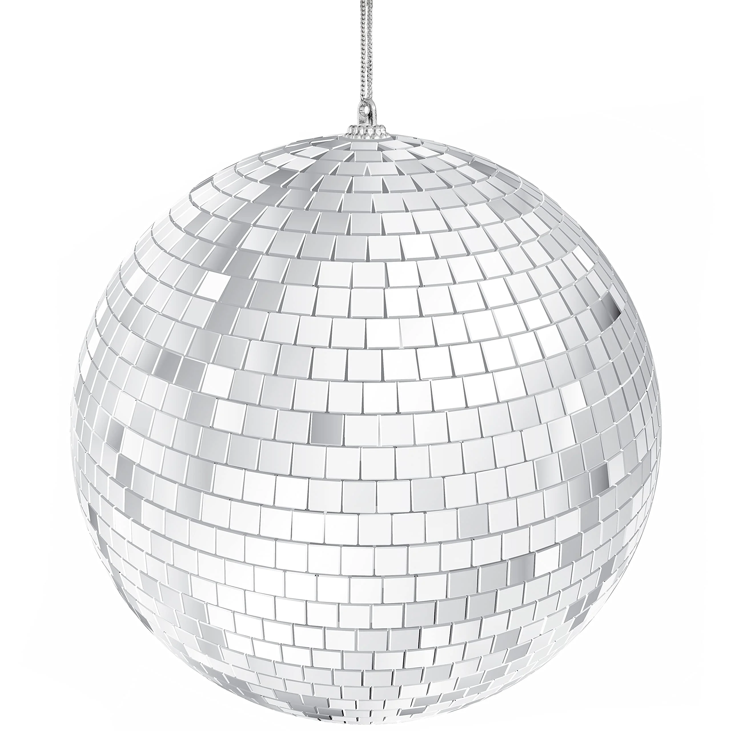 The Dreidel Company Mirror Disco Ball with Attached String for Hanging Ring, Reflects Light, Party Favor, 5" (Single) Single