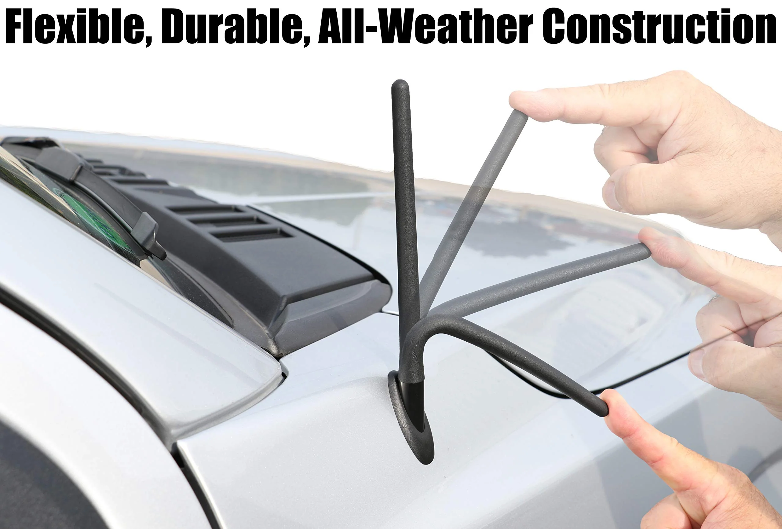 The Original 6 3/4 Inch - Car Wash Proof Short EPDM Rubber Antenna - USA Stainless Steel Threading - Powerful Internal Copper Coil/Premium Reception The Original 6 3/4" Black - Image 4