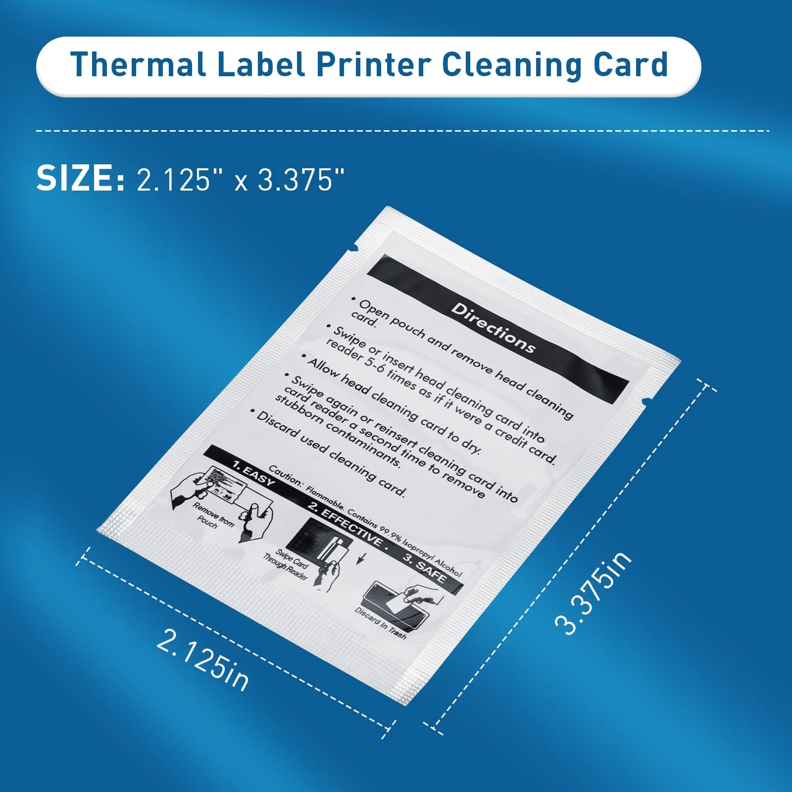 Thermal Label Printer Cleaning Card Compatible with DYMO LabelWriter Label Printers, 10-Pack (60622), Clean Printing Head LabelWriter Cleaning Cards 10 PACK - Image 2