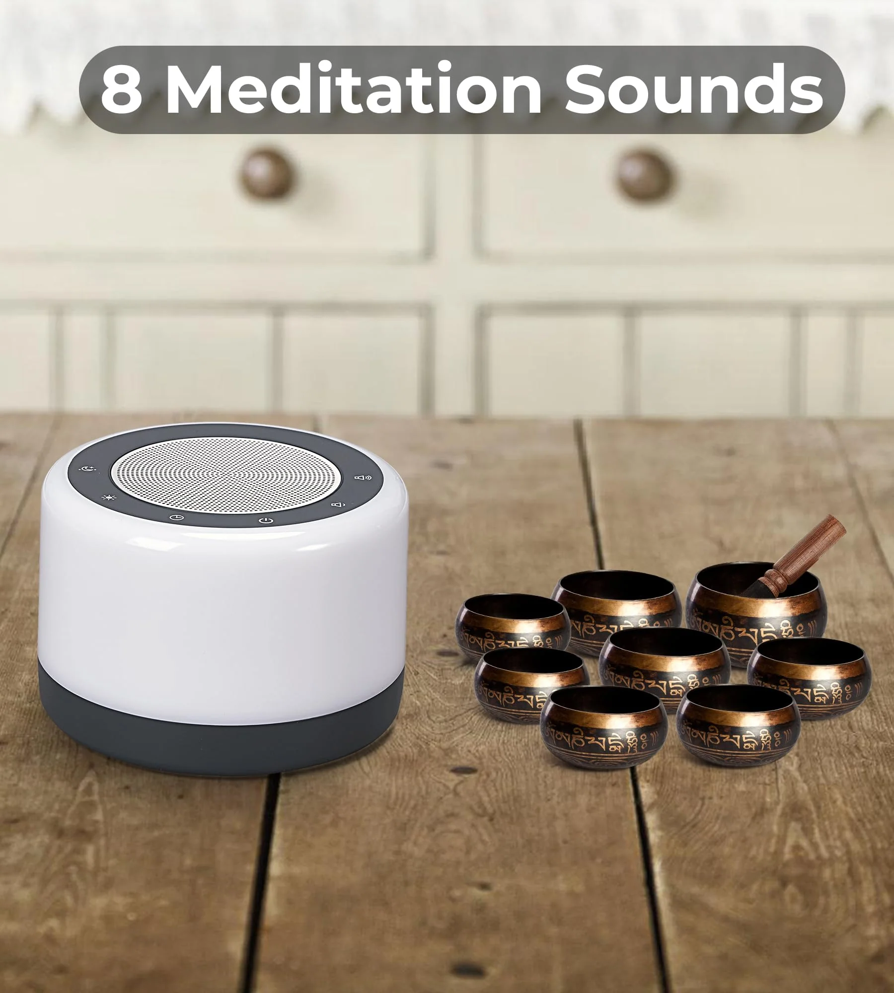 Tibetan Meditation Singing Bowls Machine - Plays 8 Different Bowls Sound for Yoga, Meditation, Mindfulness, Healing, Chakra Healing, Stress Relief, Timer and Memory Features for Women/Men, by Vangoa - Image 2