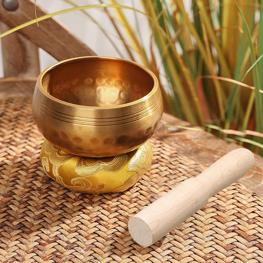 Tibetan Singing Bowl Set - Meditation Sound Bowl Cushion with Wooden Striker for Yoga, Meditation & Relaxation, Mindfulness,Chakra Healing, Stress Relief, Self-Regulation (3 inch) 3 inch - Image 5